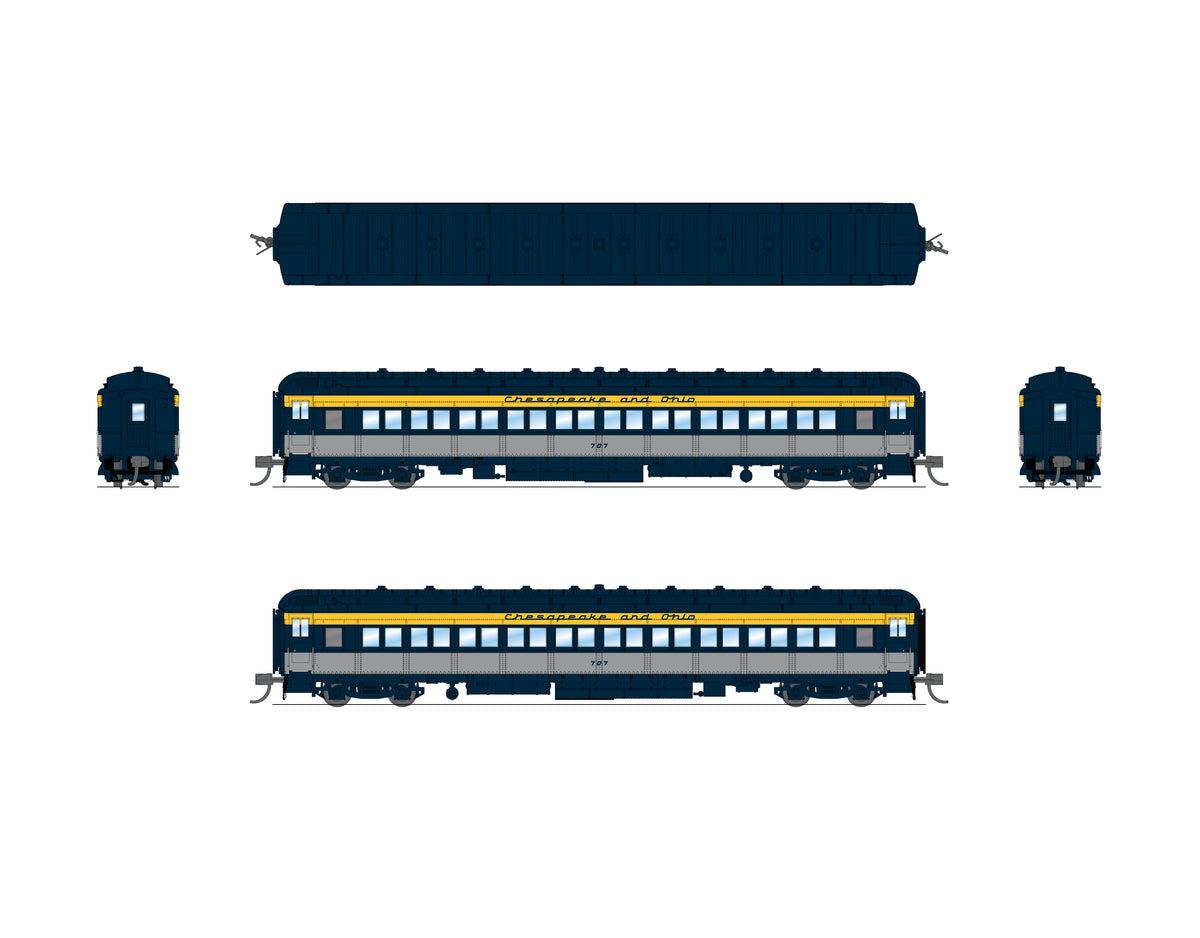 10760 C&O Heavyweight 5-Car Passenger Set, Tri-Color Scheme, N Scale
