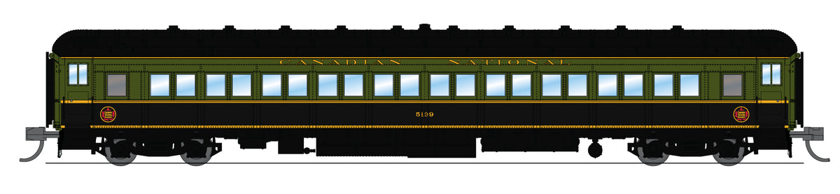 10762 CN Heavyweight 5-Car Passenger Set, Green/Black/Yellow Scheme, N Scale