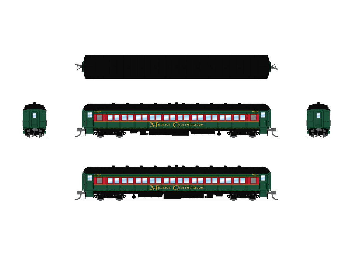 10764 Heavyweight 5-Car Passenger Set, Christmas Paint Scheme, N Scale