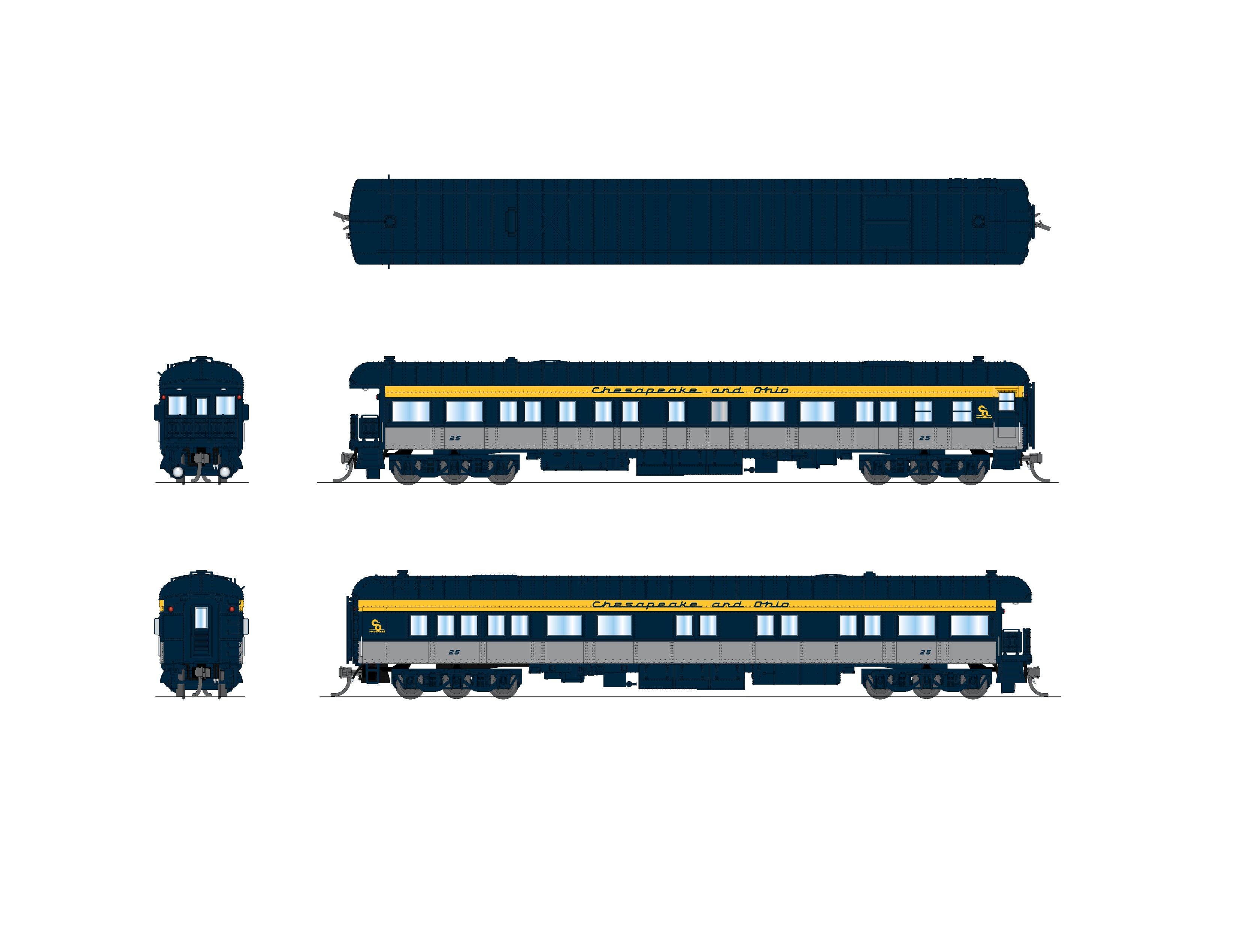 10771 Chesapeake & Ohio Business Car #25, N Scale