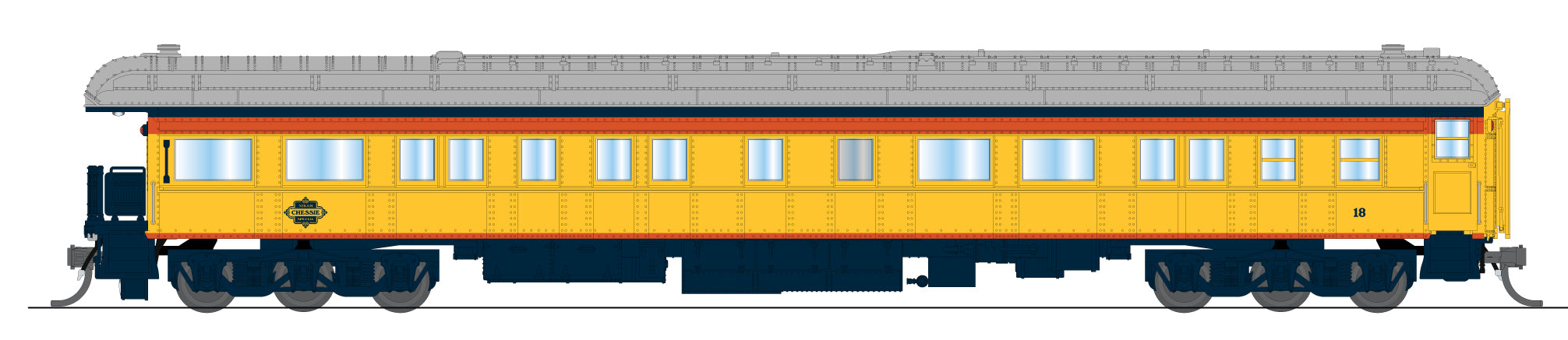 10772 CSS Business Car #18, Chessie Steam Special, N Scale