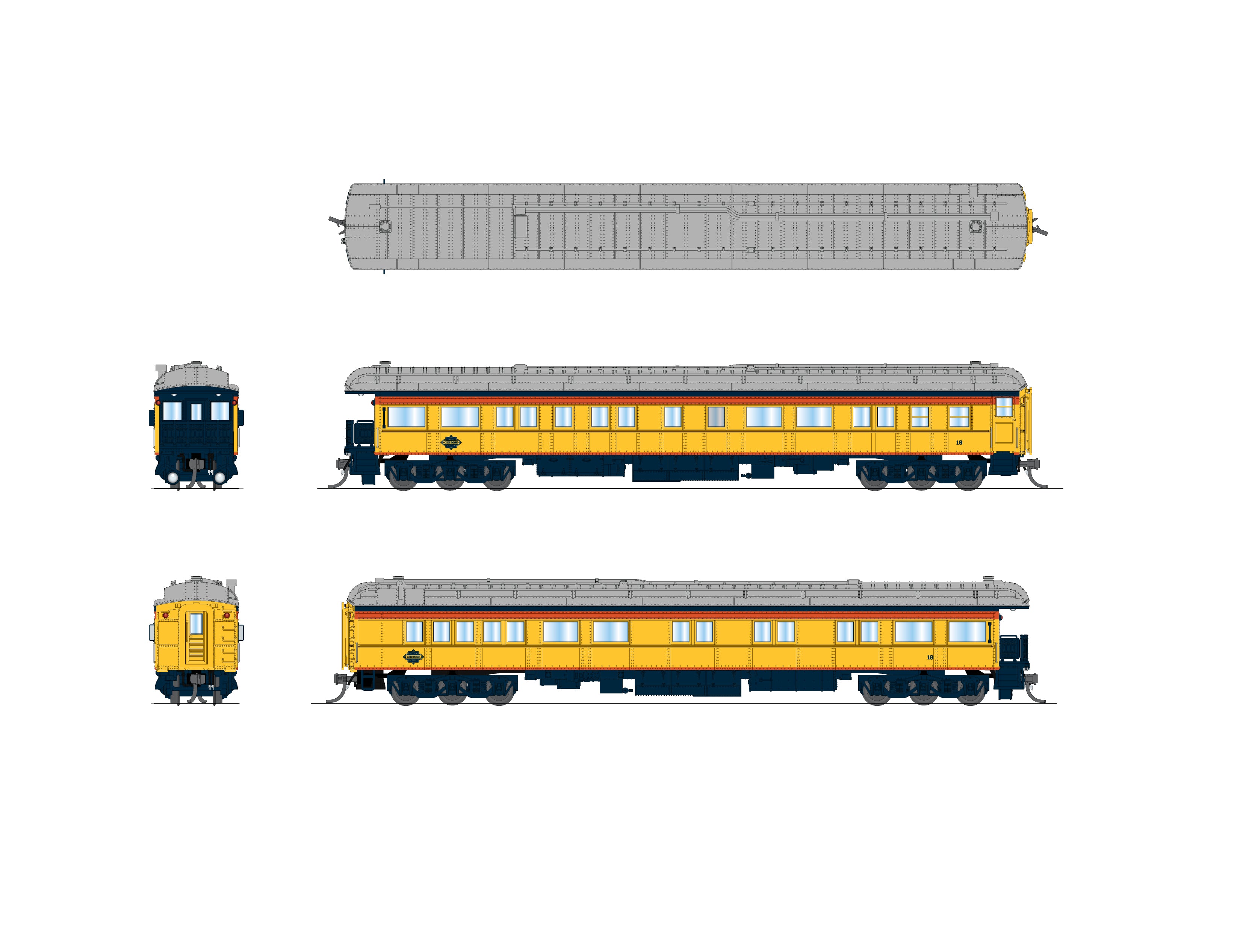 10772 CSS Business Car #18, Chessie Steam Special, N Scale