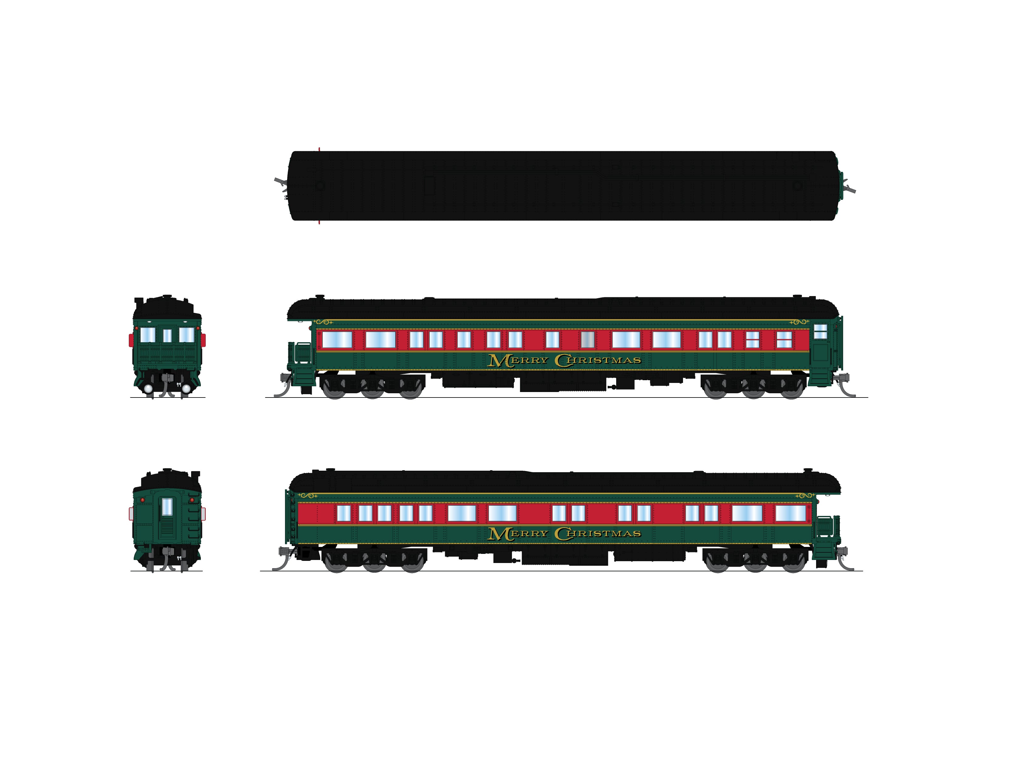 10780 Business Car, Christmas Holiday Scheme, N Scale