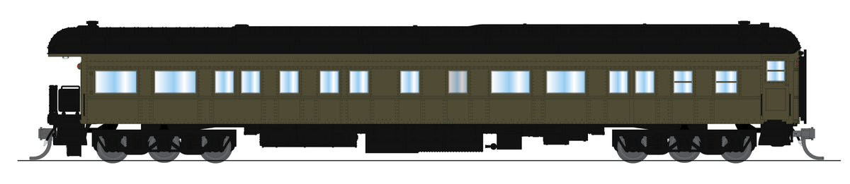 10781 Unlettered Business Car, Pullman Green w/ Clerestory Roof, N Scale