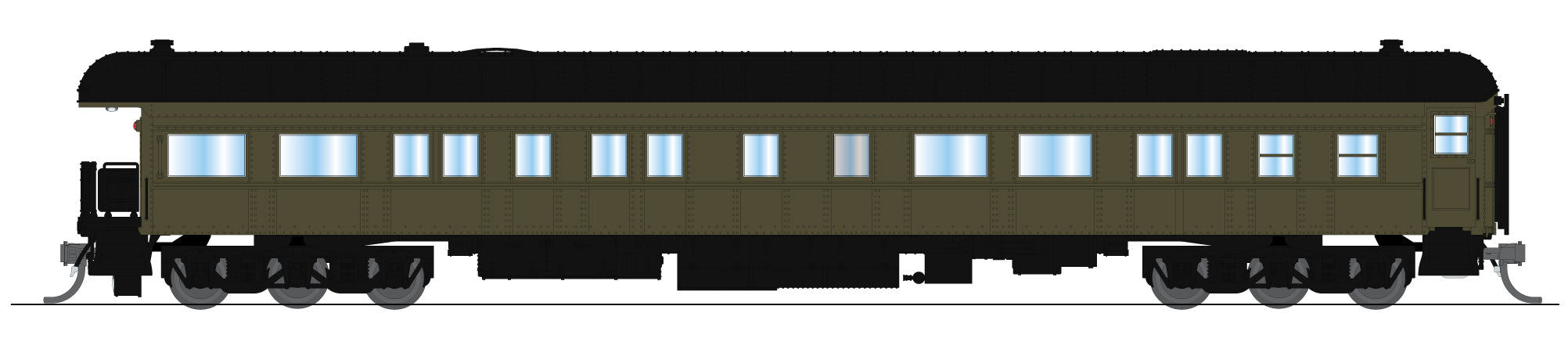 10782 Unlettered Business Car, Pullman Green w/ Balloon Roof, N Scale