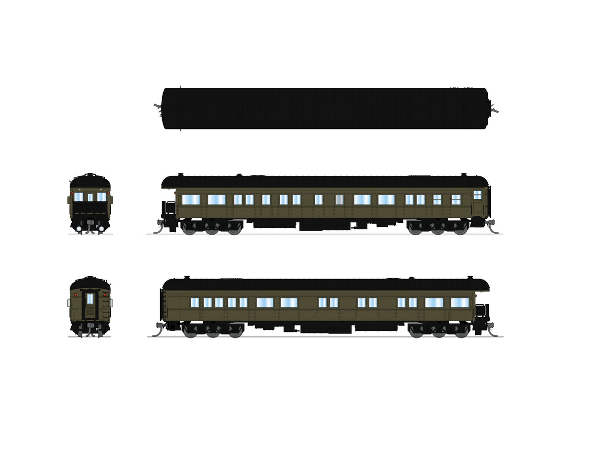 10782 Unlettered Business Car, Pullman Green w/ Balloon Roof, N Scale