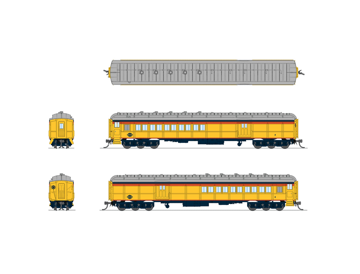 10796 CSS Coach-Baggage Combine, #2, Chessie Steam Special, N Scale