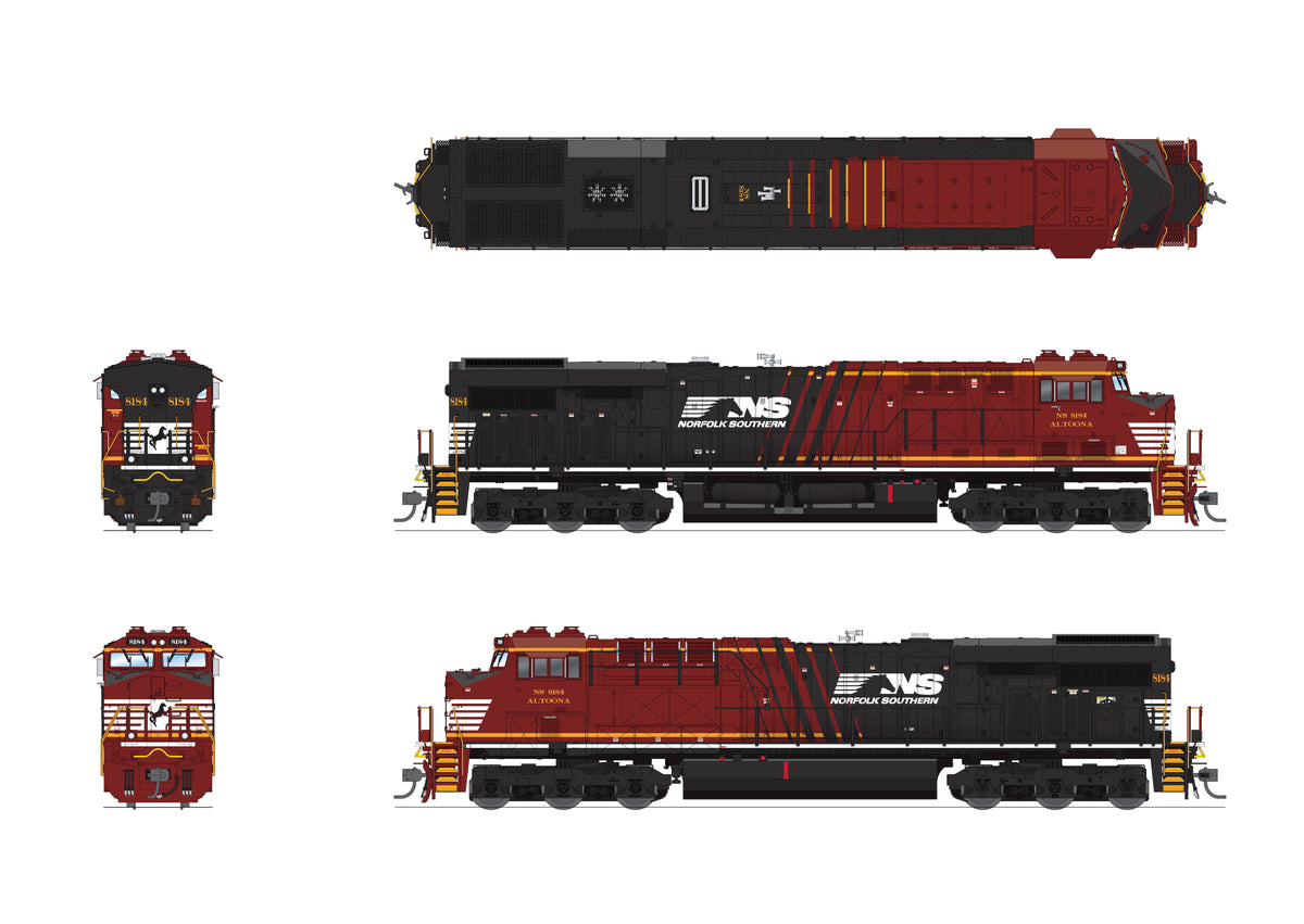 10812 GE ES44AC, NS #8184, "Altoona" Landmark Unit, Paragon4 Sound/DC/DCC, w/ Smoke, HO
