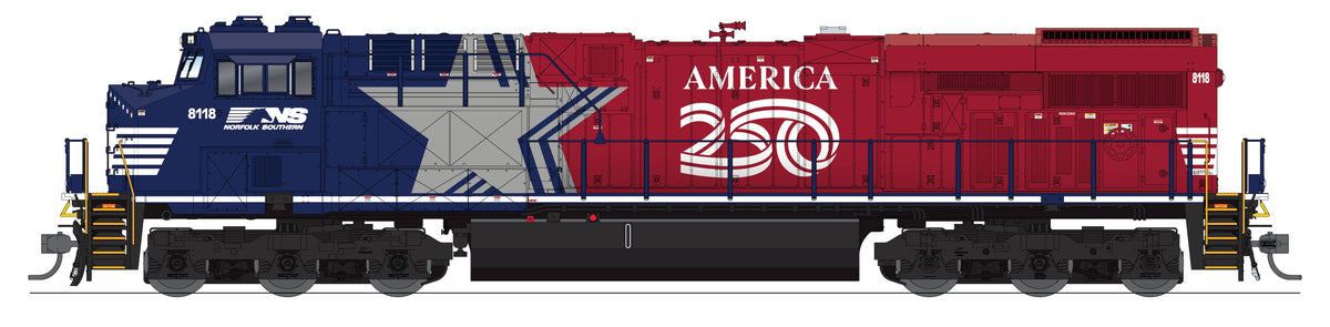 10815 GE ES44AC, NS #8118, "The Stars & Stripes" America250 Series, No-Sound / DCC-Ready, HO