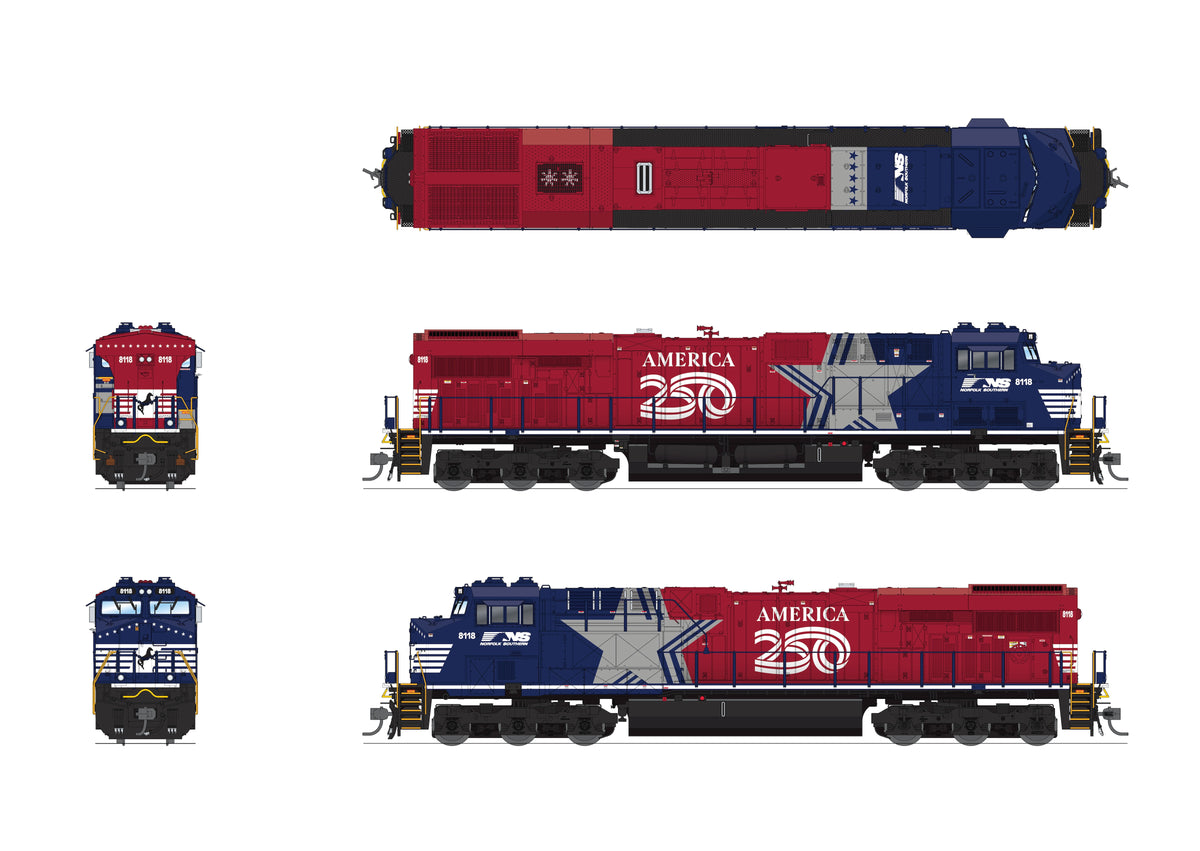 10814 GE ES44AC, NS #8118, "The Stars & Stripes" America250 Series, Paragon4 Sound/DC/DCC, w/ Smoke, HO