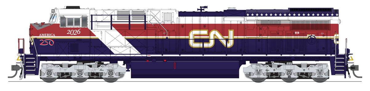 10824 GE ES44AC, CN #2026, "Air Force One" America250 Series, Paragon4 Sound/DC/DCC, w/ Smoke, HO