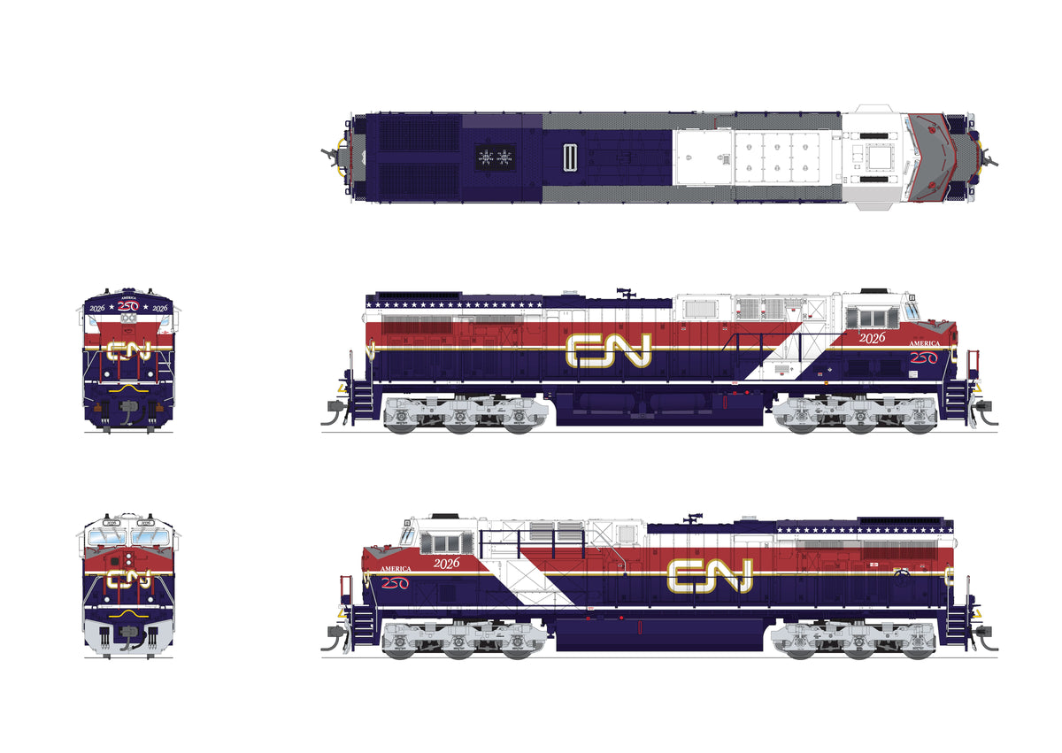 10824 GE ES44AC, CN #2026, "Air Force One" America250 Series, Paragon4 Sound/DC/DCC, w/ Smoke, HO