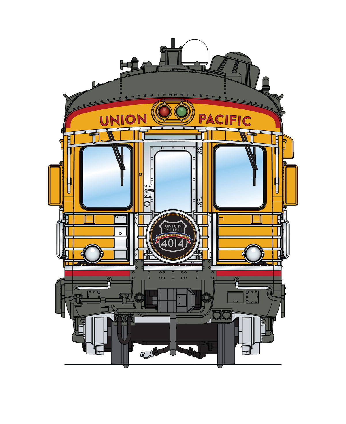 10849 Union Pacific Business Car, UP #101, "Lincoln", Big Boy West Coast w/ Drumhead, HO Scale