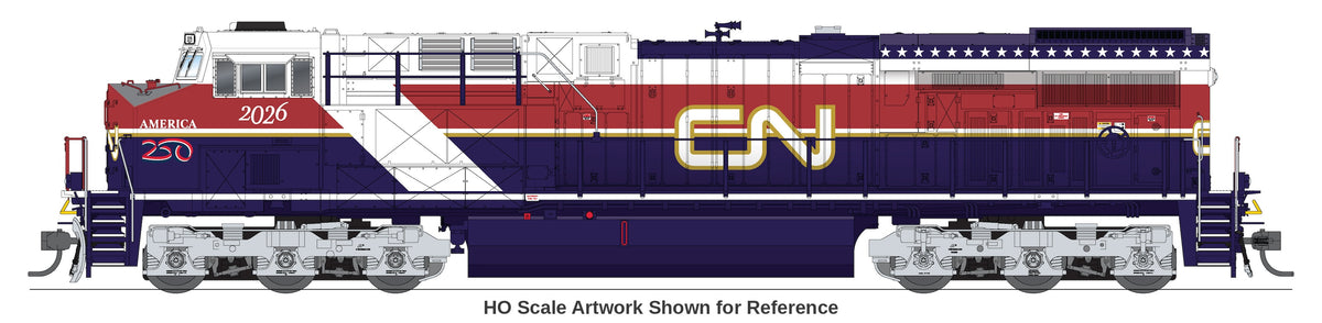 10886 GE ES44AC, CN #2026, "Air Force One" America250 Series, Paragon4 Sound/DC/DCC, N