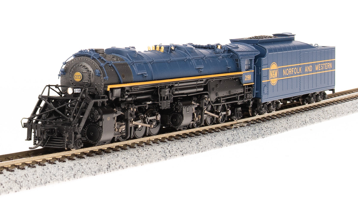***BLEMISHED (See photos, sold as-is) REFURBISHED BR7226 N&W Y6b 2-8-8-2, #2198, 1960's Blue, 22I tender, Paragon4 Sound/DC/DCC, N (Fantasy Paint Scheme)