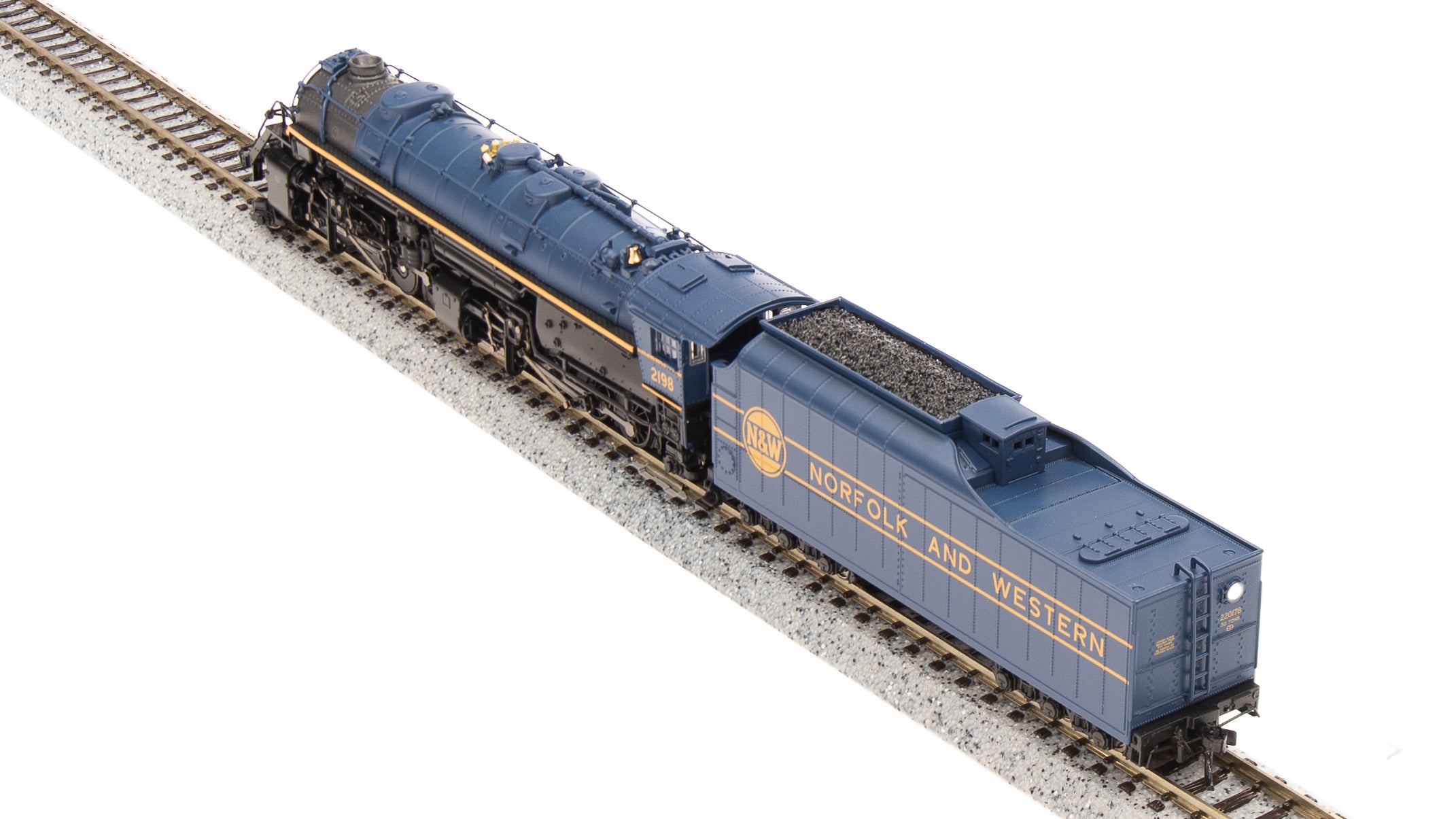 7226 N&W Y6b 2-8-8-2, #2198, 1960's Blue, 22I tender, Paragon4  Sound/DC/DCC, N (Fantasy Paint Scheme)