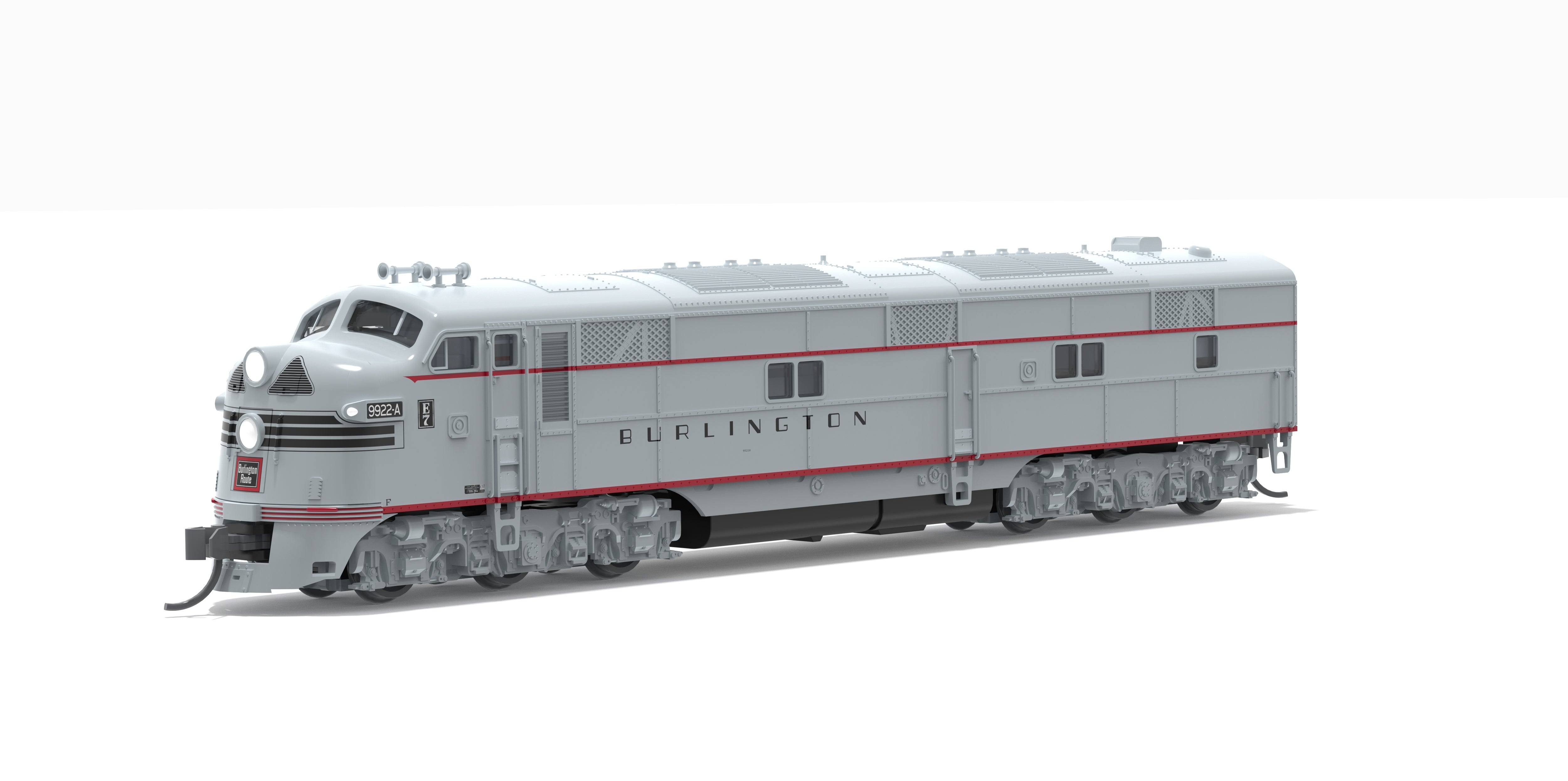 10255 EMD E7A, CB&Q 9922B, Stainless w/ Black Stripes, Paragon4 Sound/DC/DCC, N (Pioneer Trains Exclusive)