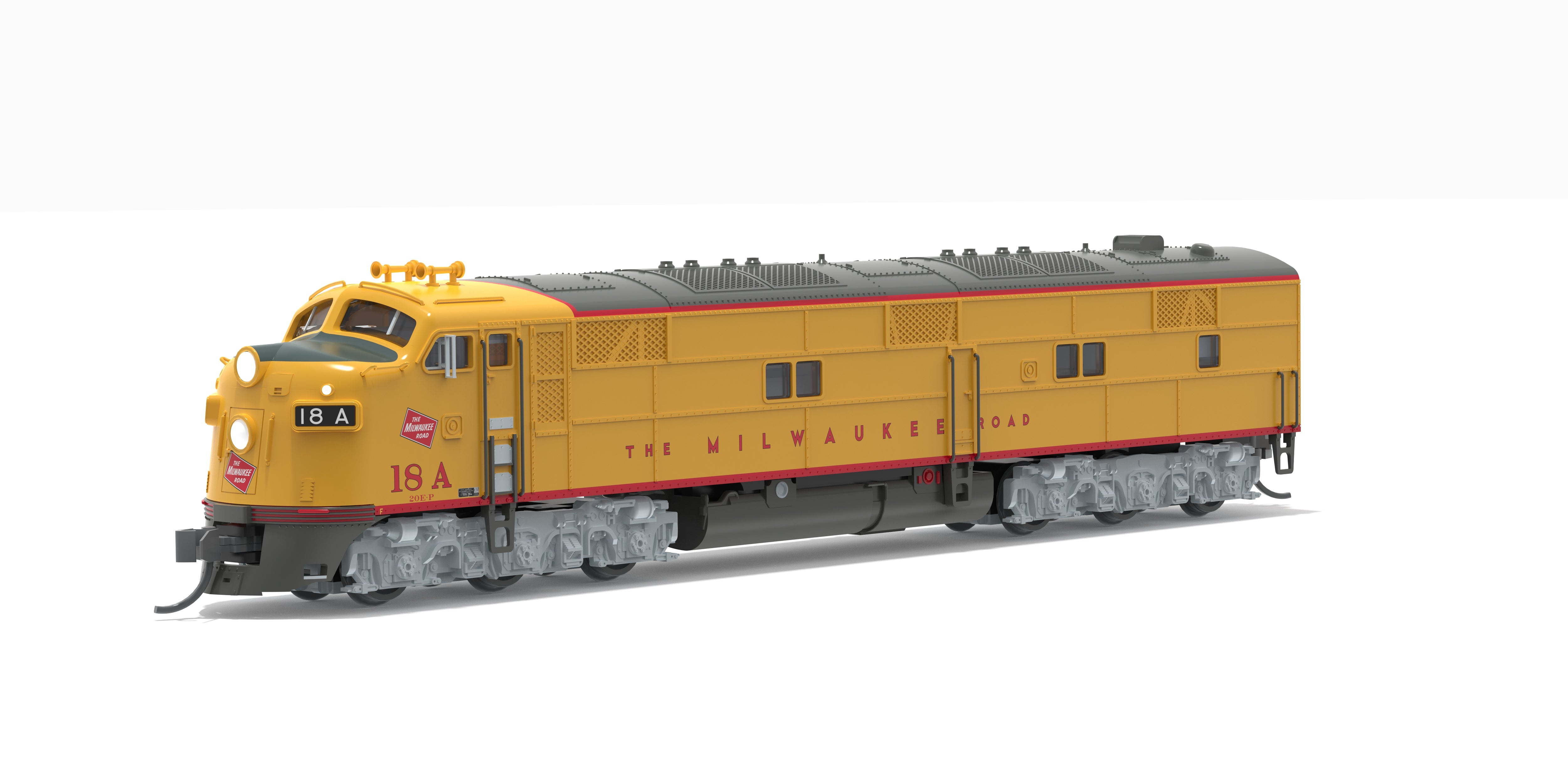 10223 EMD E7A, MILW 18B, Yellow & Gray Streamliner Scheme, No-Sound / DCC-Ready, N