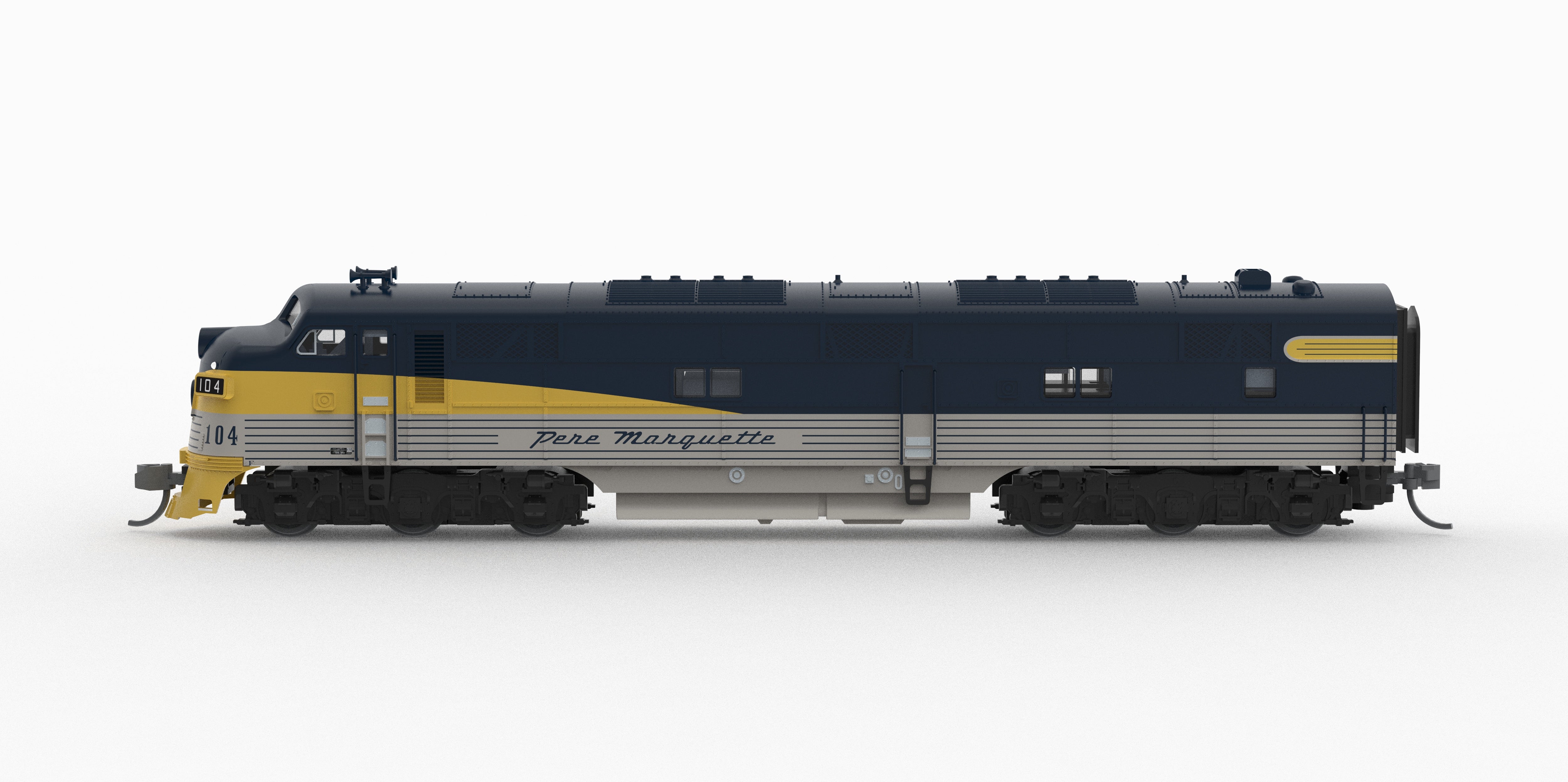 10227 EMD E7A, Pere Marquette #106, Tri-Color Streamliner Scheme, No-Sound / DCC-Ready, N