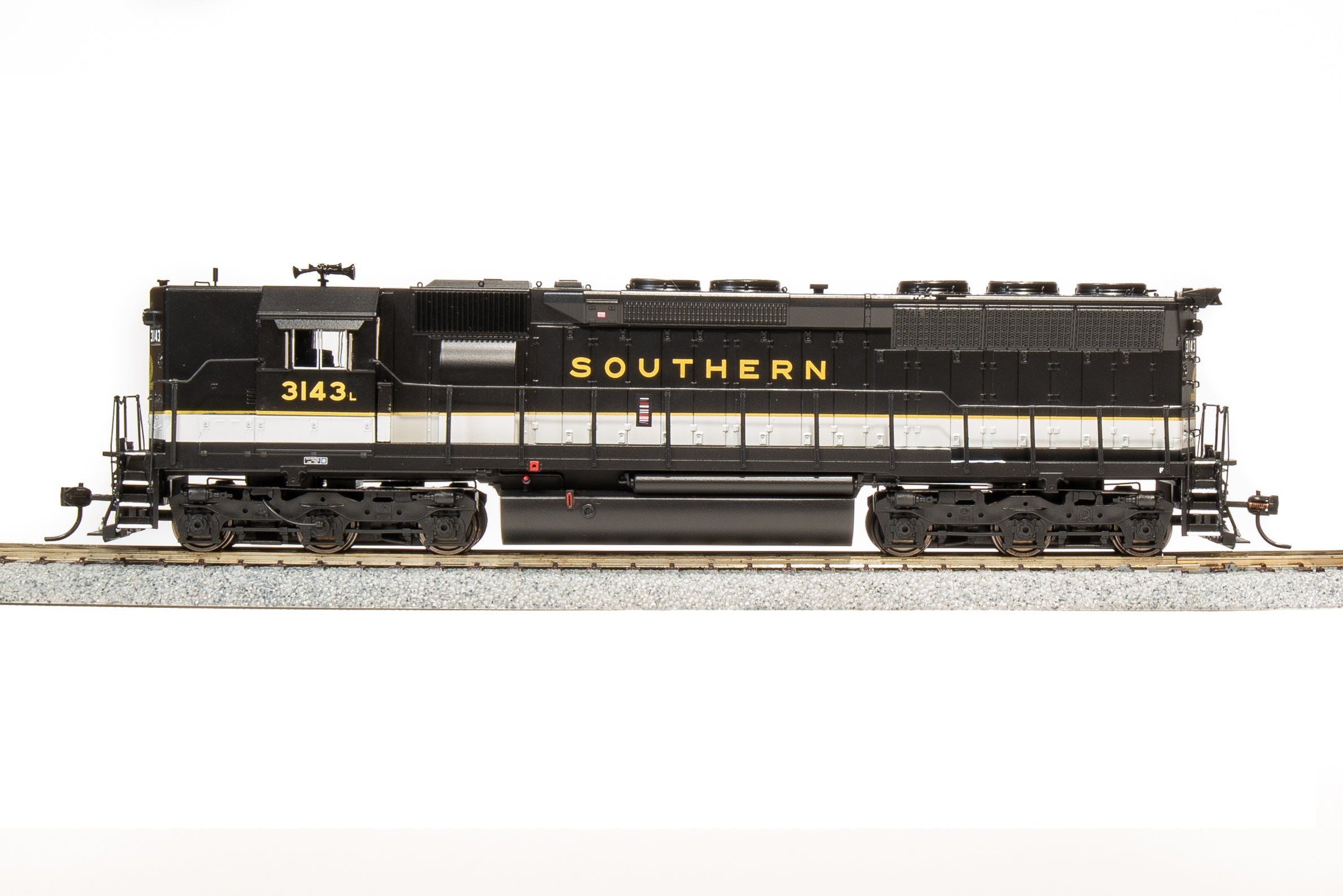 4292 EMD SD45, SOU #3143, Black, White, Gold Scheme, Paragon4 Sound/DC/DCC, HO (High Hood)