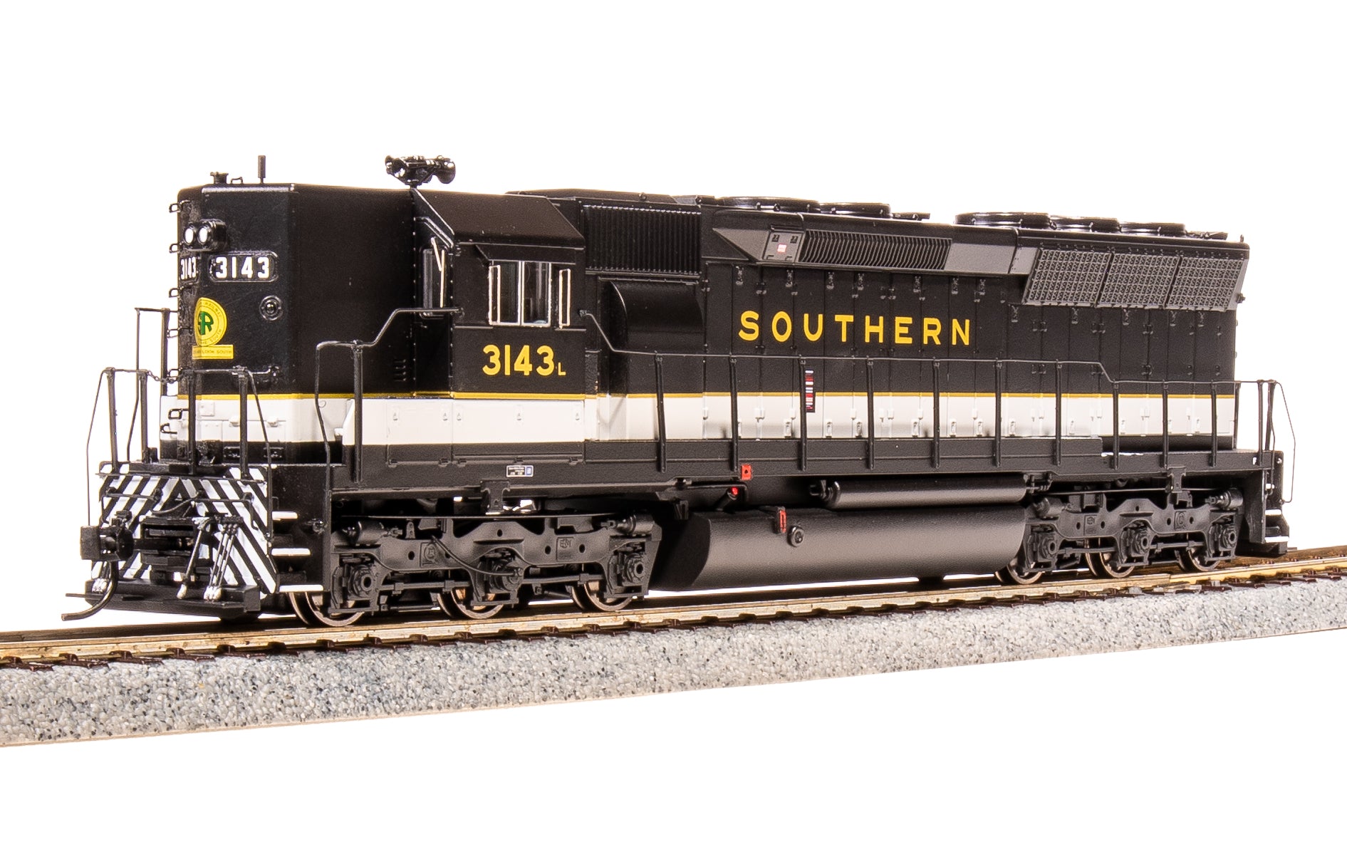 4291 EMD SD45, SOU #3128, Black, White, Gold Scheme, Paragon4 Sound/DC/DCC, HO (High Hood)