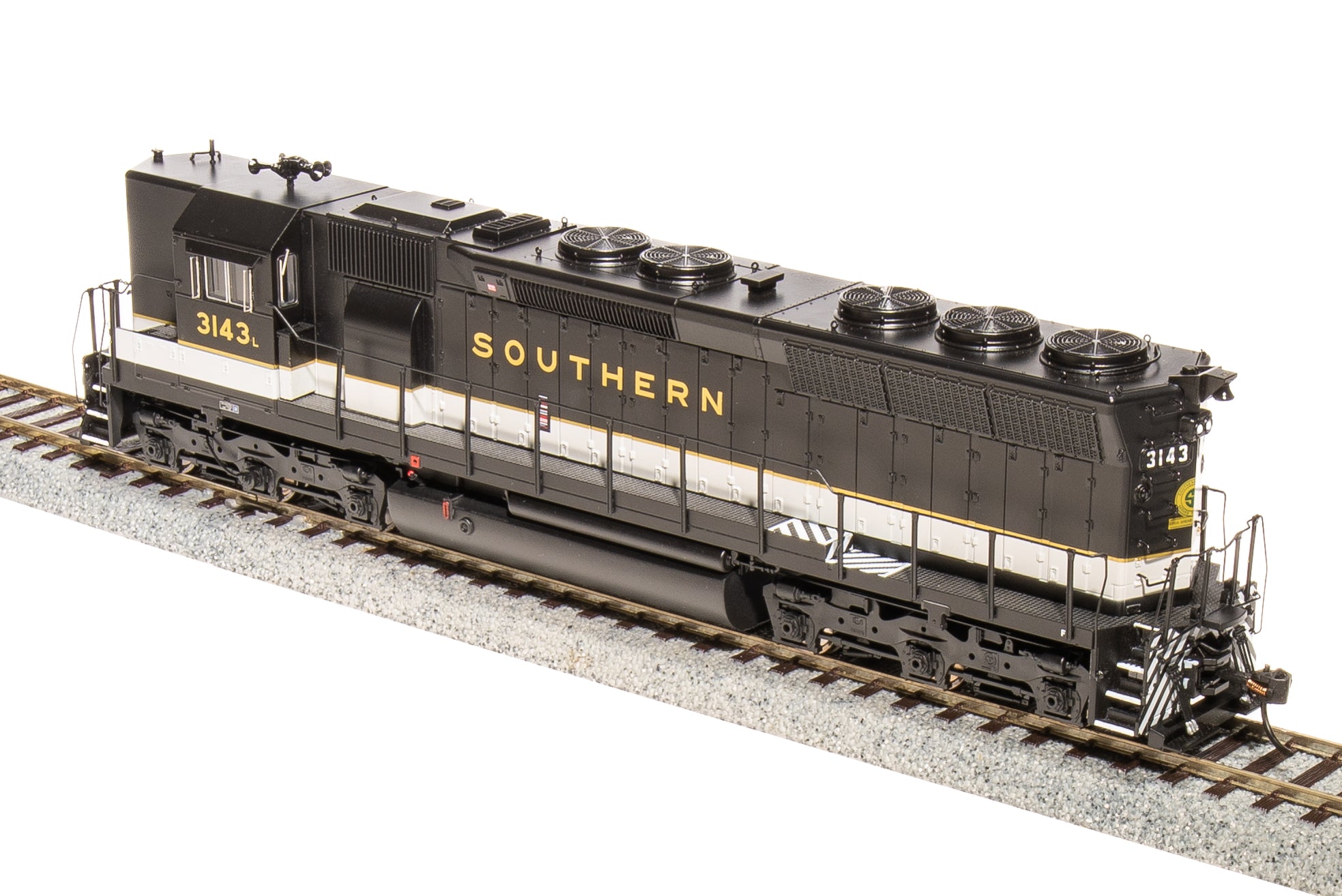 4292 EMD SD45, SOU #3143, Black, White, Gold Scheme, Paragon4 Sound/DC/DCC, HO (High Hood)