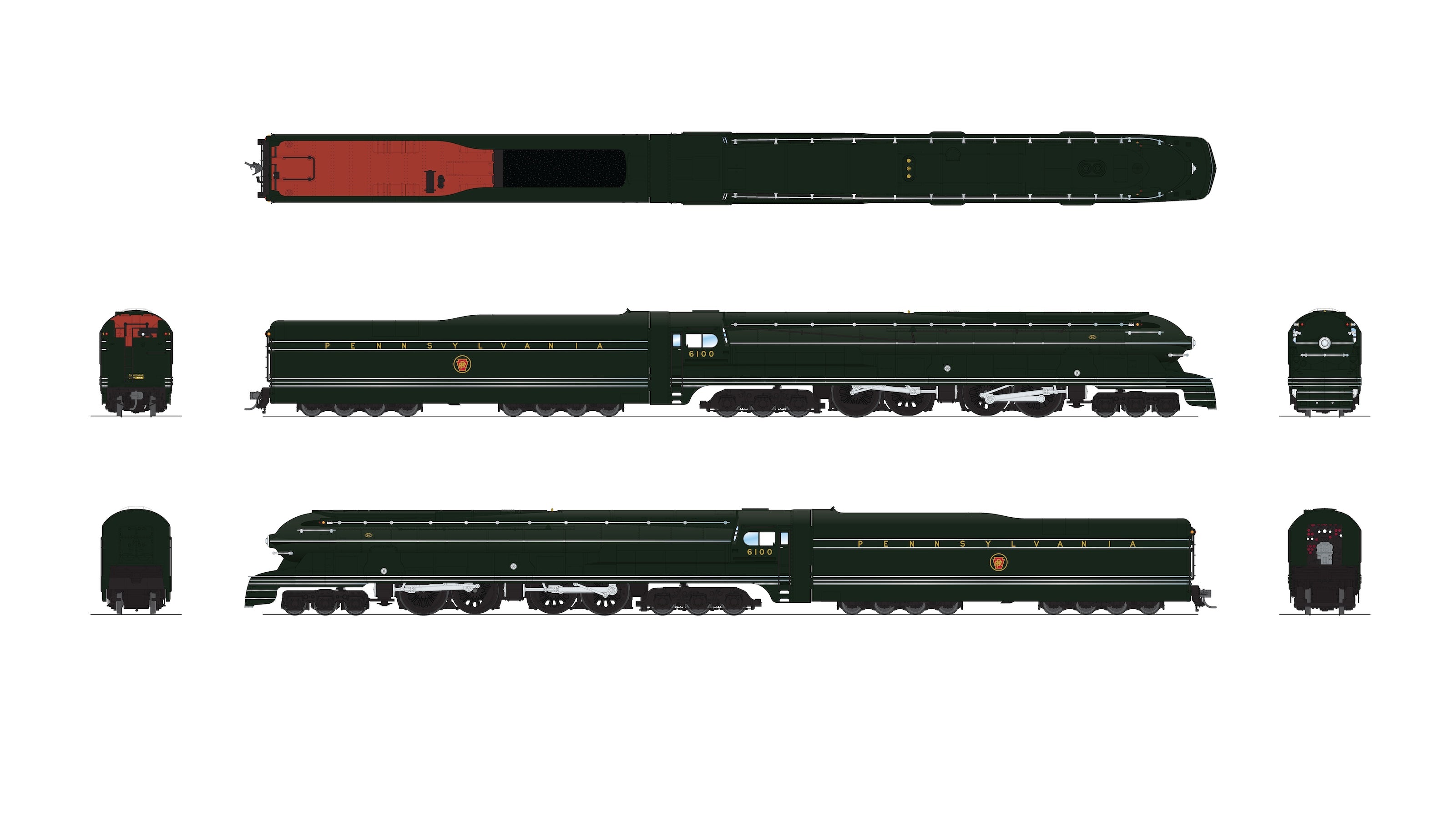 4375 PRR S1 6-4-4-6 Duplex, #6100, Paragon4 Sound/DC/DCC, Smoke, HO