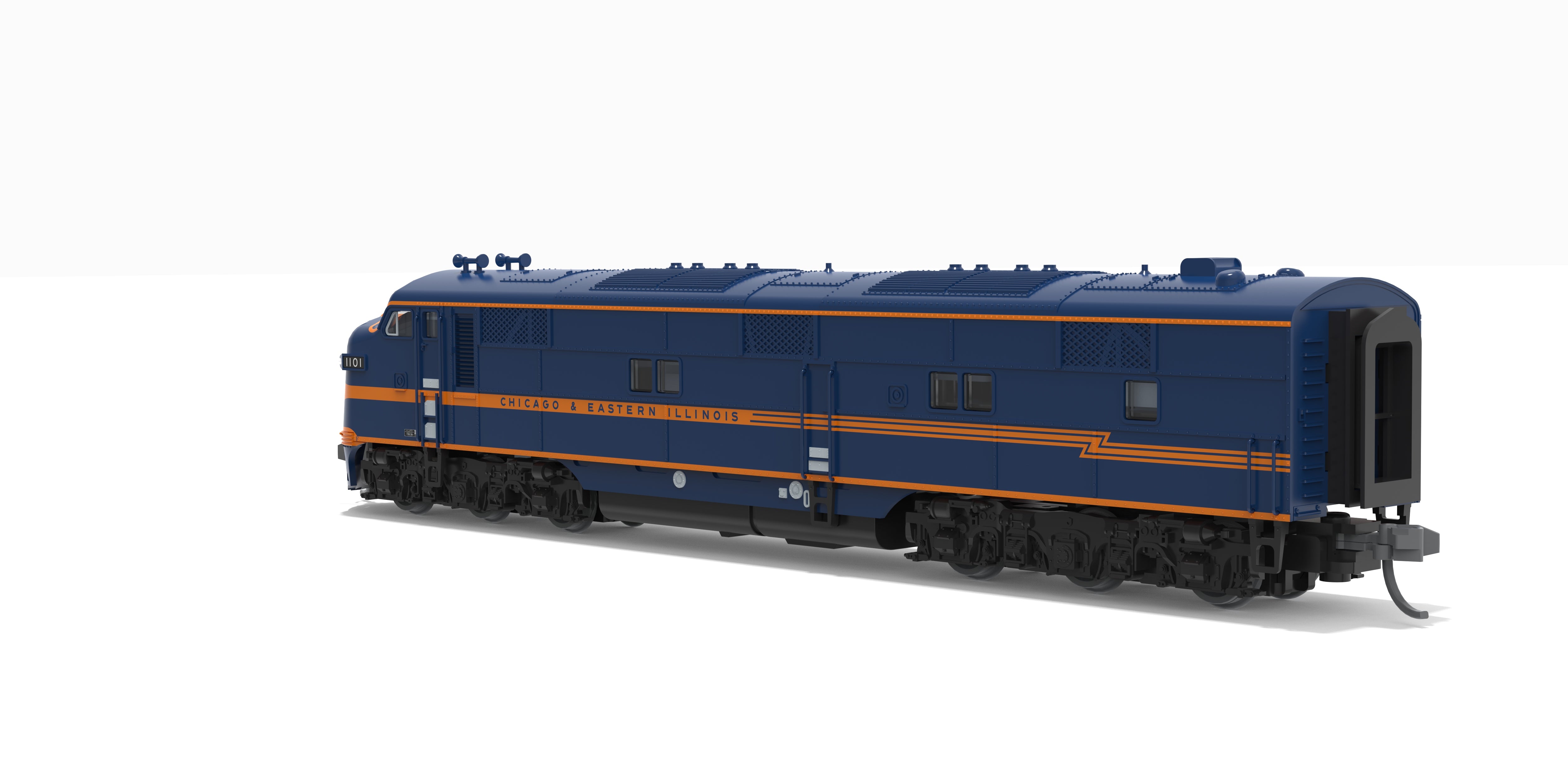 10252 EMD E7A, C&EI 1100, Blue & Orange, No-Sound / DCC-Ready, N (Pioneer Trains Exclusive)