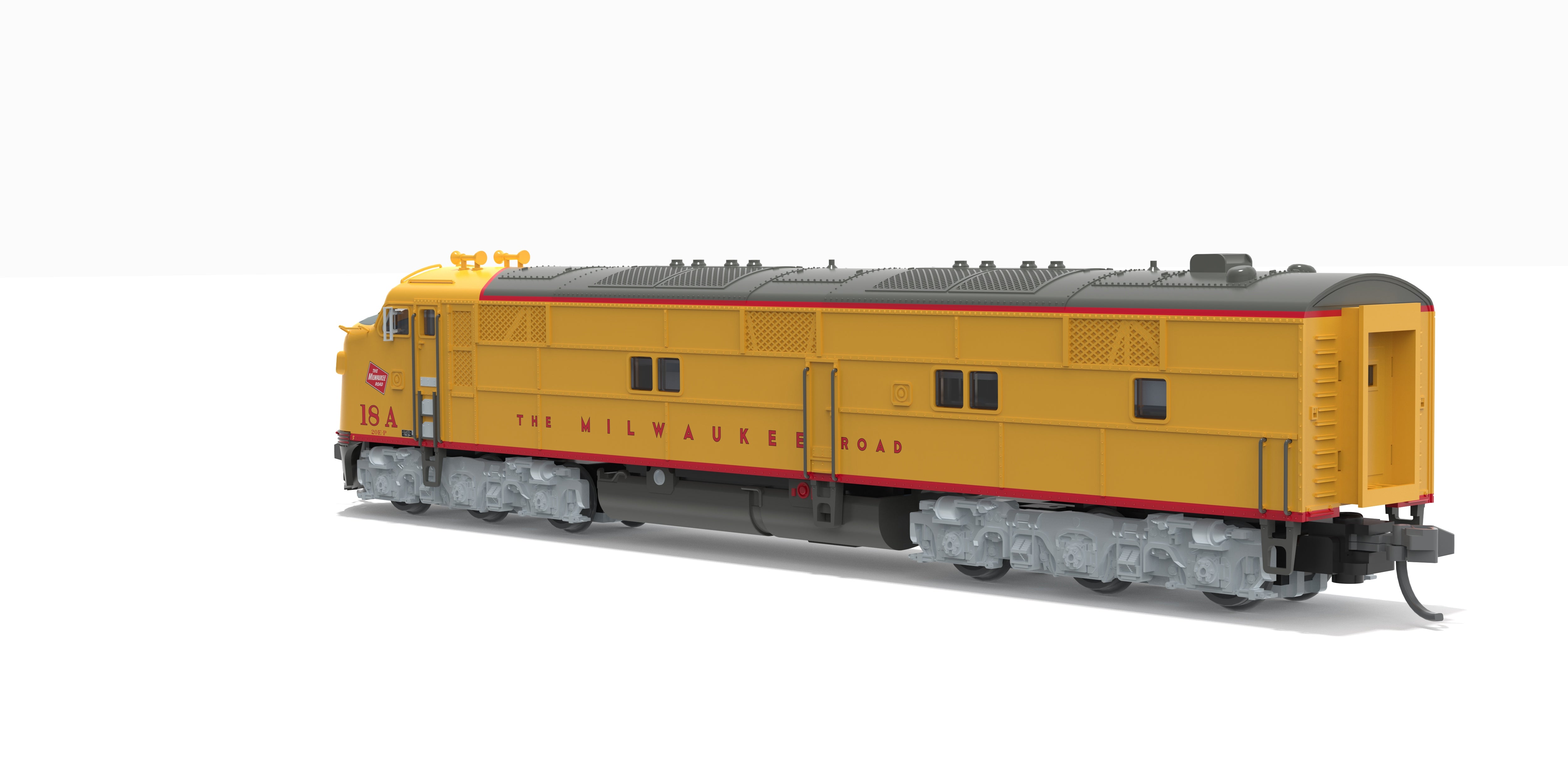 10223 EMD E7A, MILW 18B, Yellow & Gray Streamliner Scheme, No-Sound / DCC-Ready, N