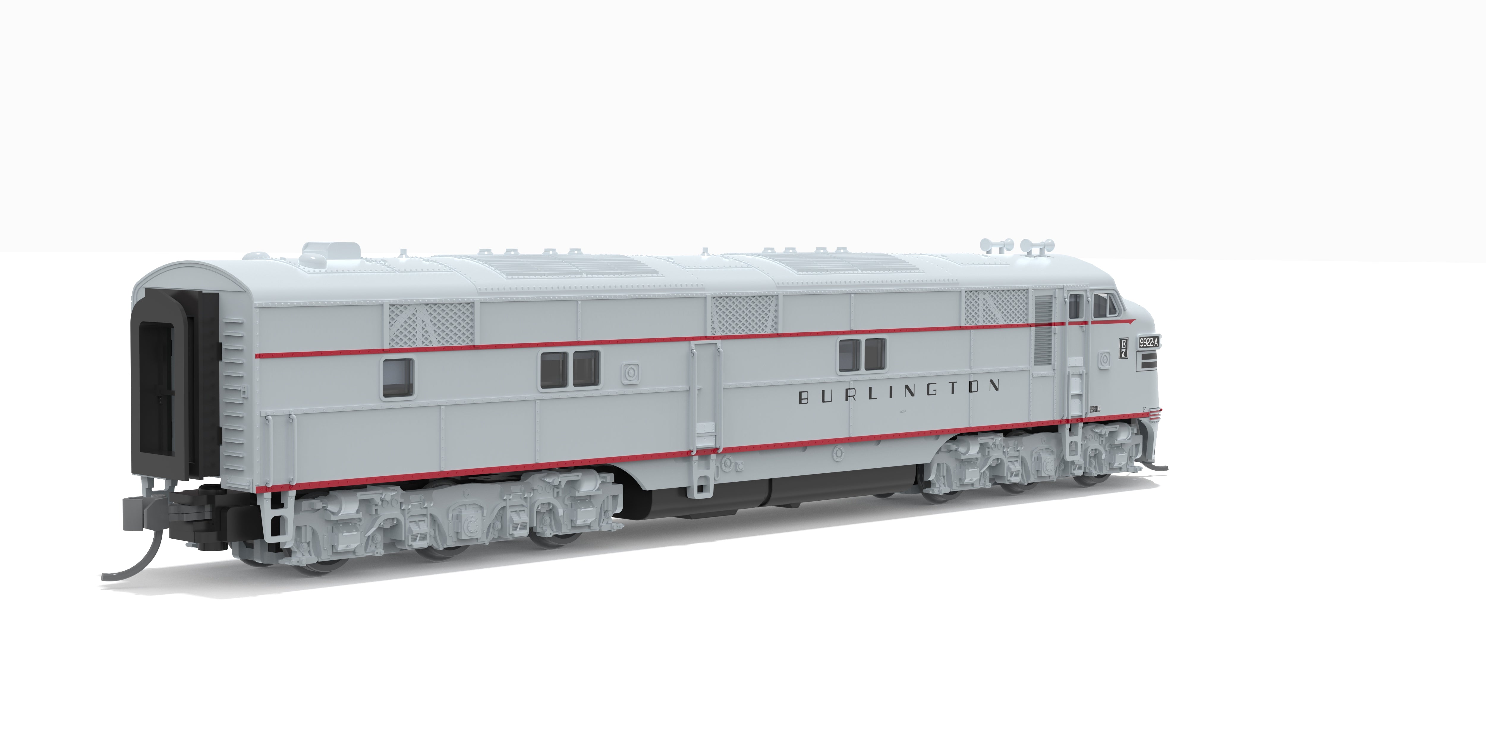 10254 EMD E7A, CB&Q 9922A, Stainless w/ Black Stripes, Paragon4 Sound/DC/DCC, N (Pioneer Trains Exclusive)