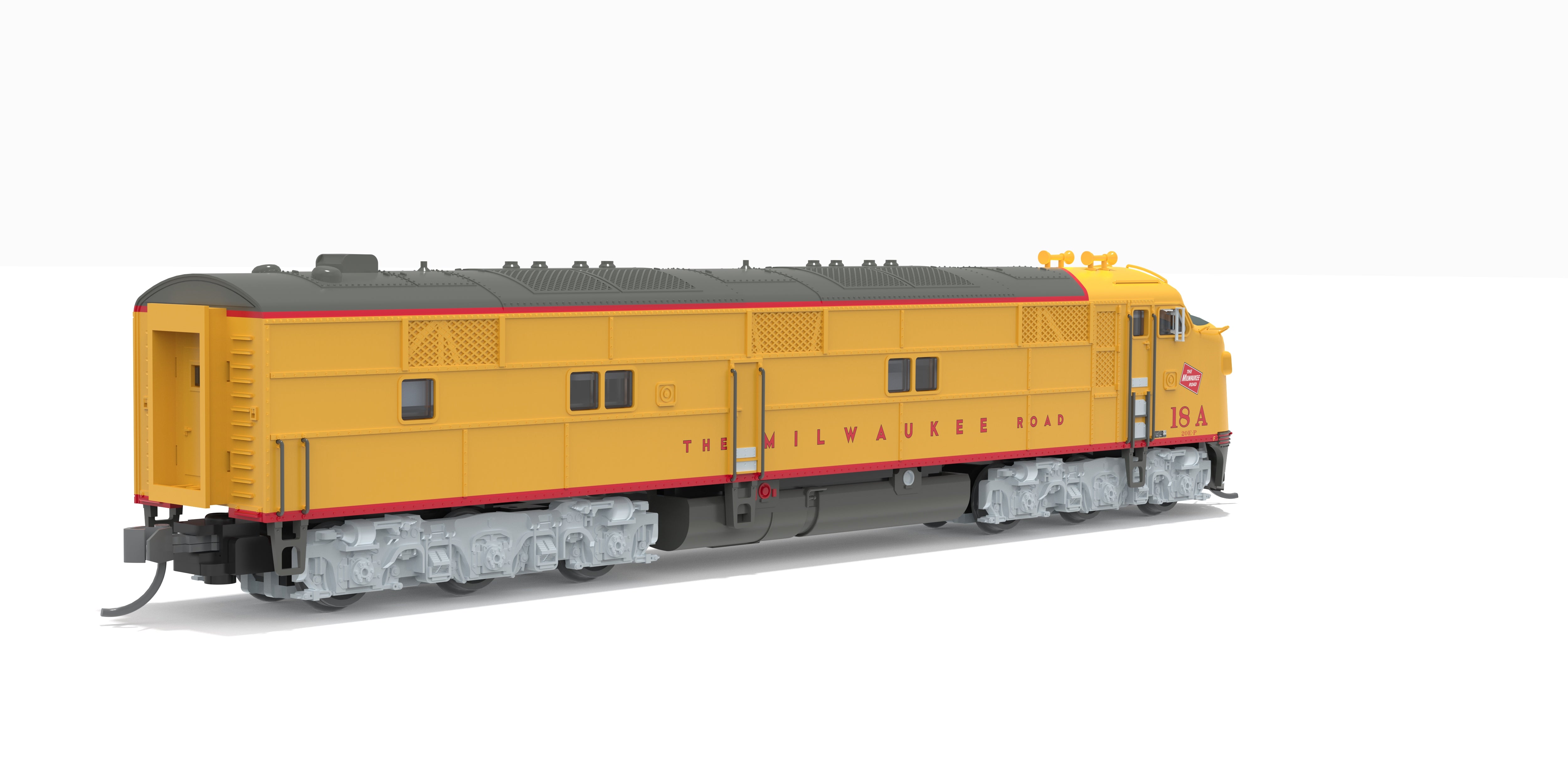 10222 EMD E7A, MILW 18A, Yellow & Gray Streamliner Scheme, No-Sound / DCC-Ready, N