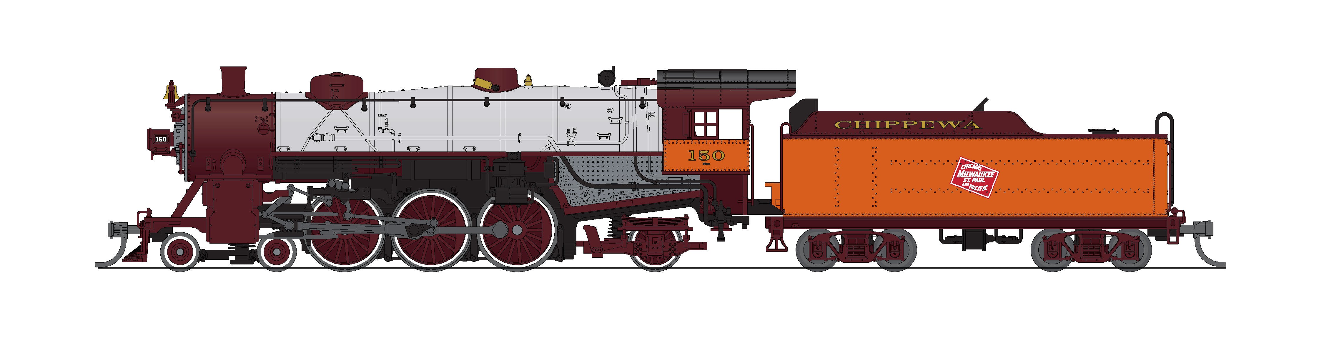 10408 Light Pacific 4-6-2, MILW 150, Chippewa Scheme, Paragon4 Sound/DC/DCC, N