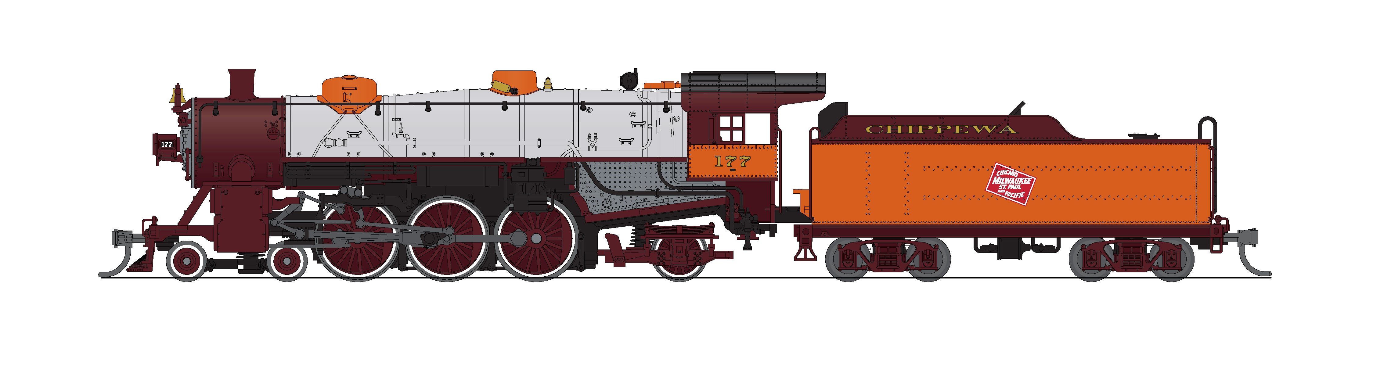 10409 Light Pacific 4-6-2, MILW 177, Chippewa Scheme, Paragon4 Sound/DC/DCC, N