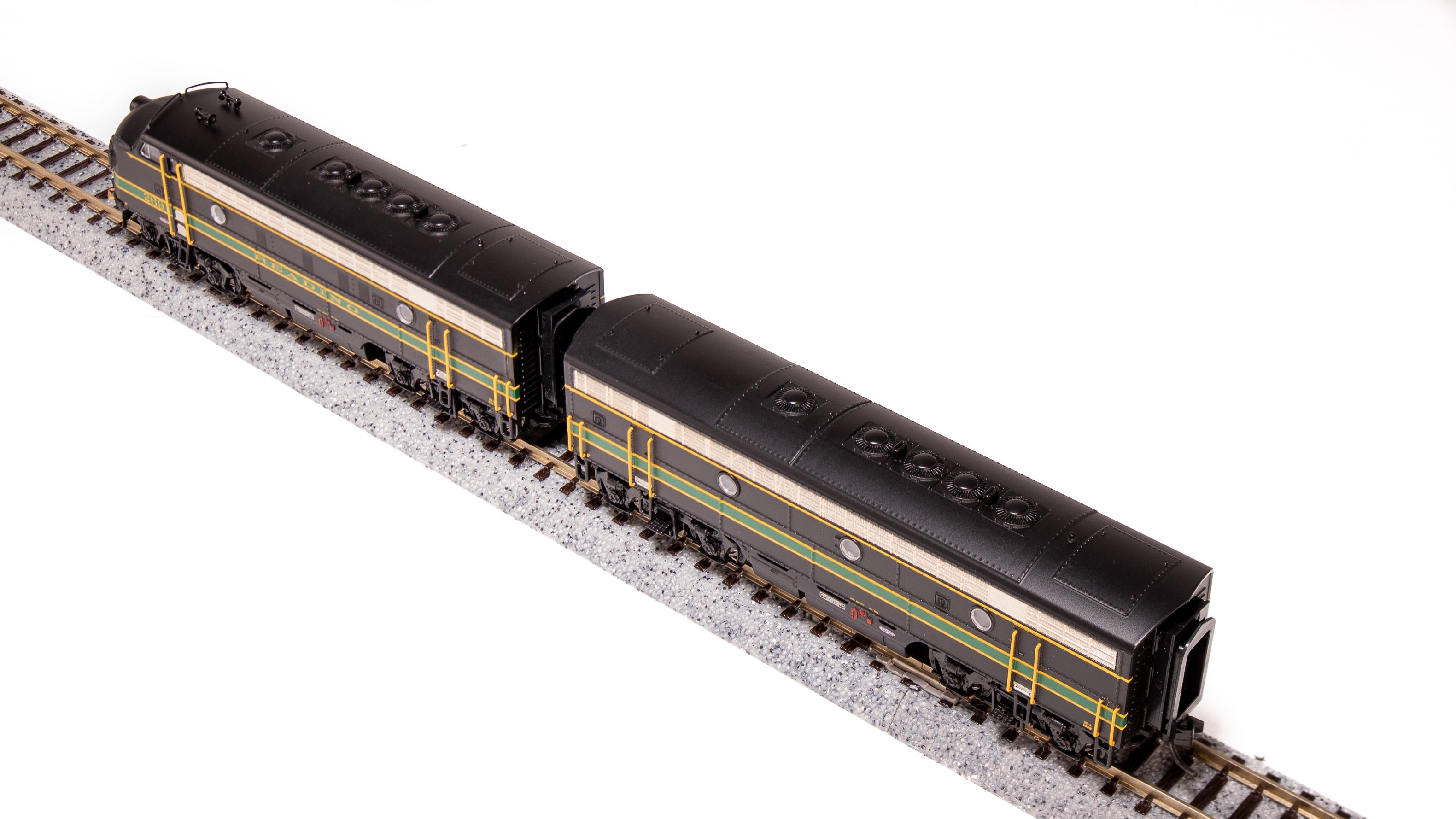 6866 EMD F7 A/B, RDG 269A/269B, Black, Green, & Yellow, A-unit Paragon4 Sound/DC/DCC, Unpowered B, N Default Title
