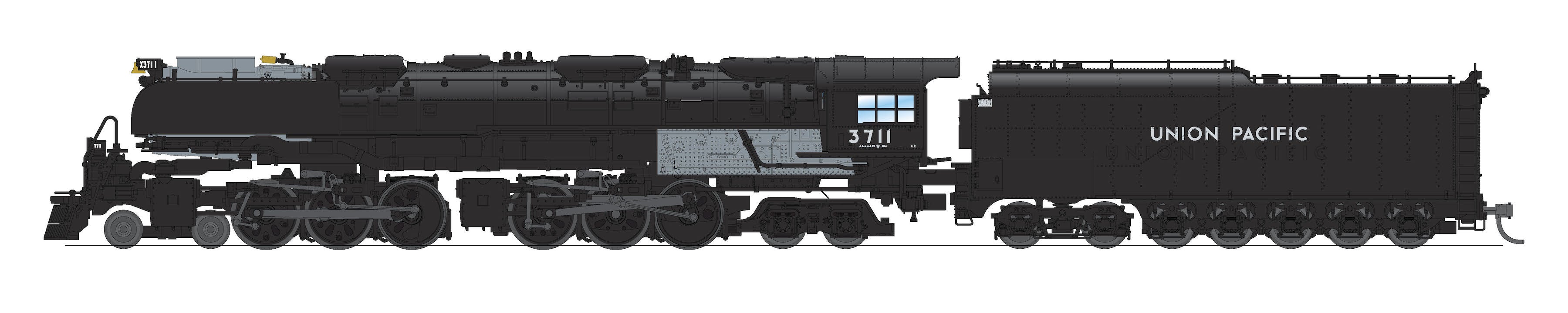 6983 UP Challenger 4-6-6-4, #3714, Black & Graphite, Oil Tender, w/ wind  wings, Paragon4 Sound/DC/DCC, Smoke, N