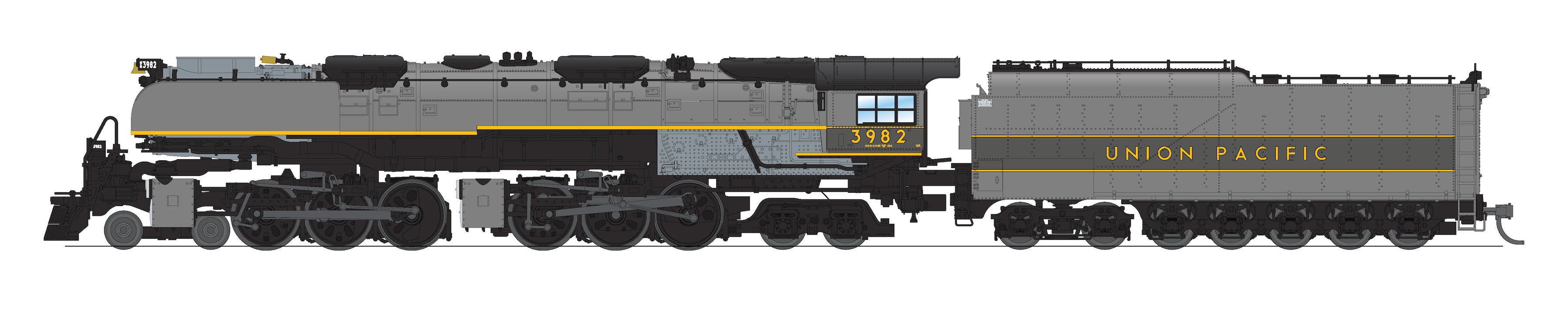 6984 UP Challenger 4-6-6-4, #3982, Two-tone Gray, Oil Tender, w/ wind wings, Paragon4 Sound/DC/DCC, Smoke, N