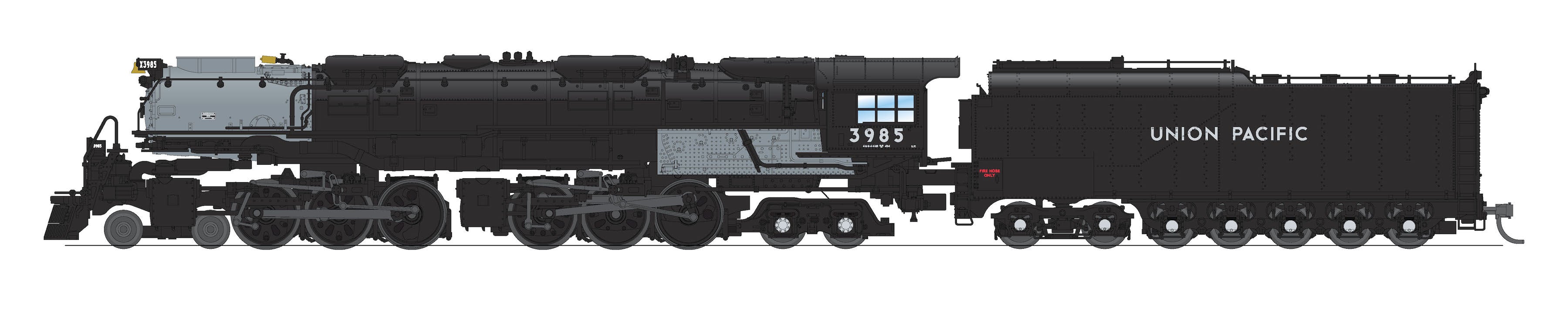 REFURBISHED R6986 UP Challenger 4-6-6-4, #3985 Excursion Locomotive, Oil Tender, Black & Graphite, Paragon4 Sound/DC/DCC, Smoke, N