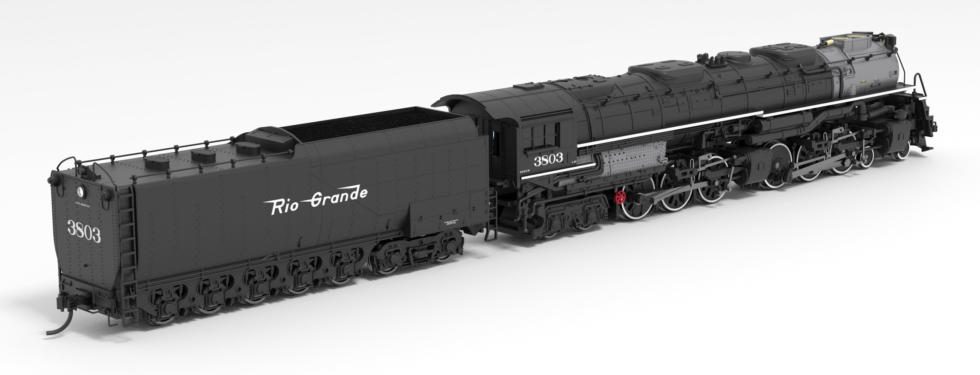 6987 D&RGW Challenger 4-6-6-4, #3803, Black & Graphite, Coal Tender, P