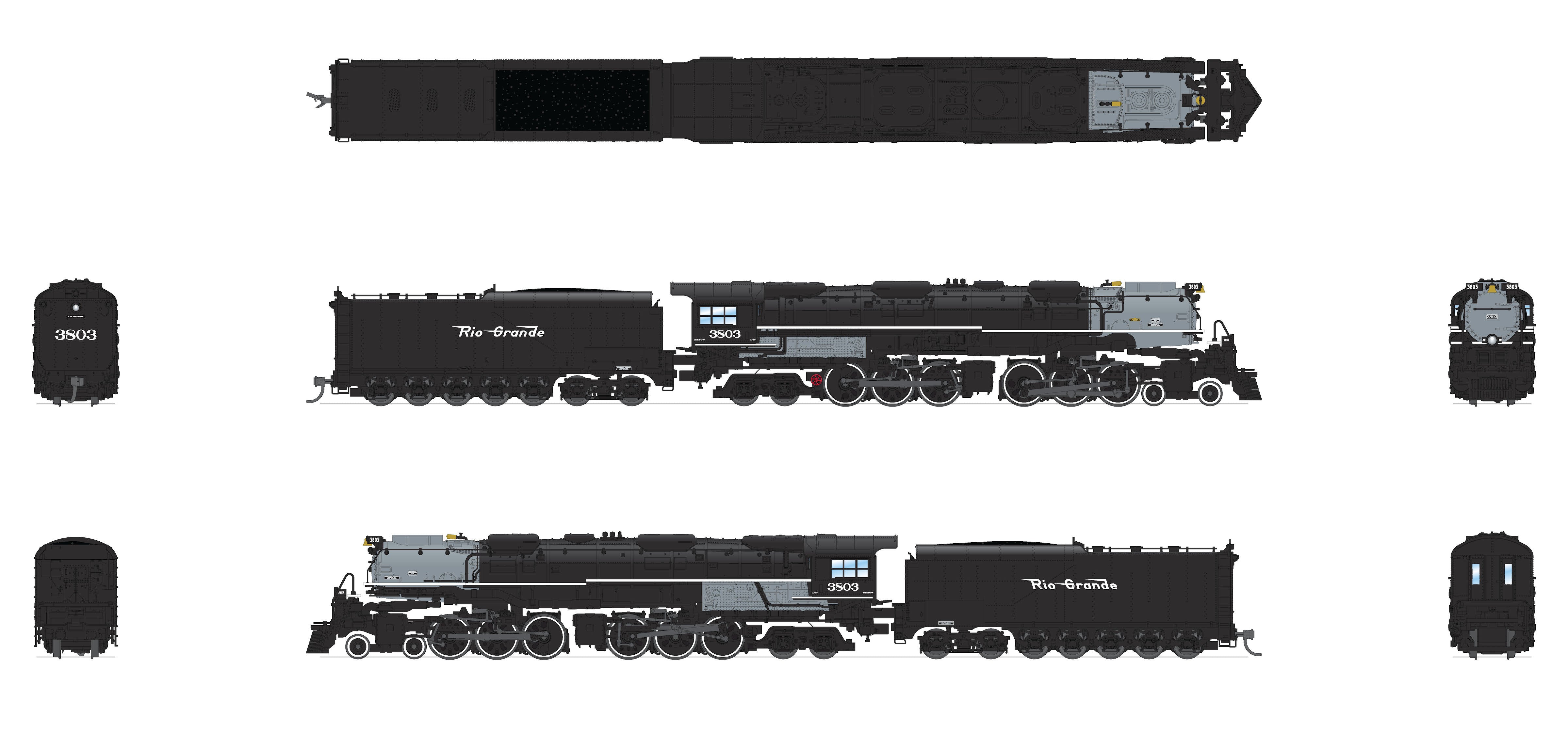 REFURBISHED R8658 D&RGW Challenger 4-6-6-4, #3805, Black & Graphite, Coal Tender, No-Sound / DCC-Ready, N