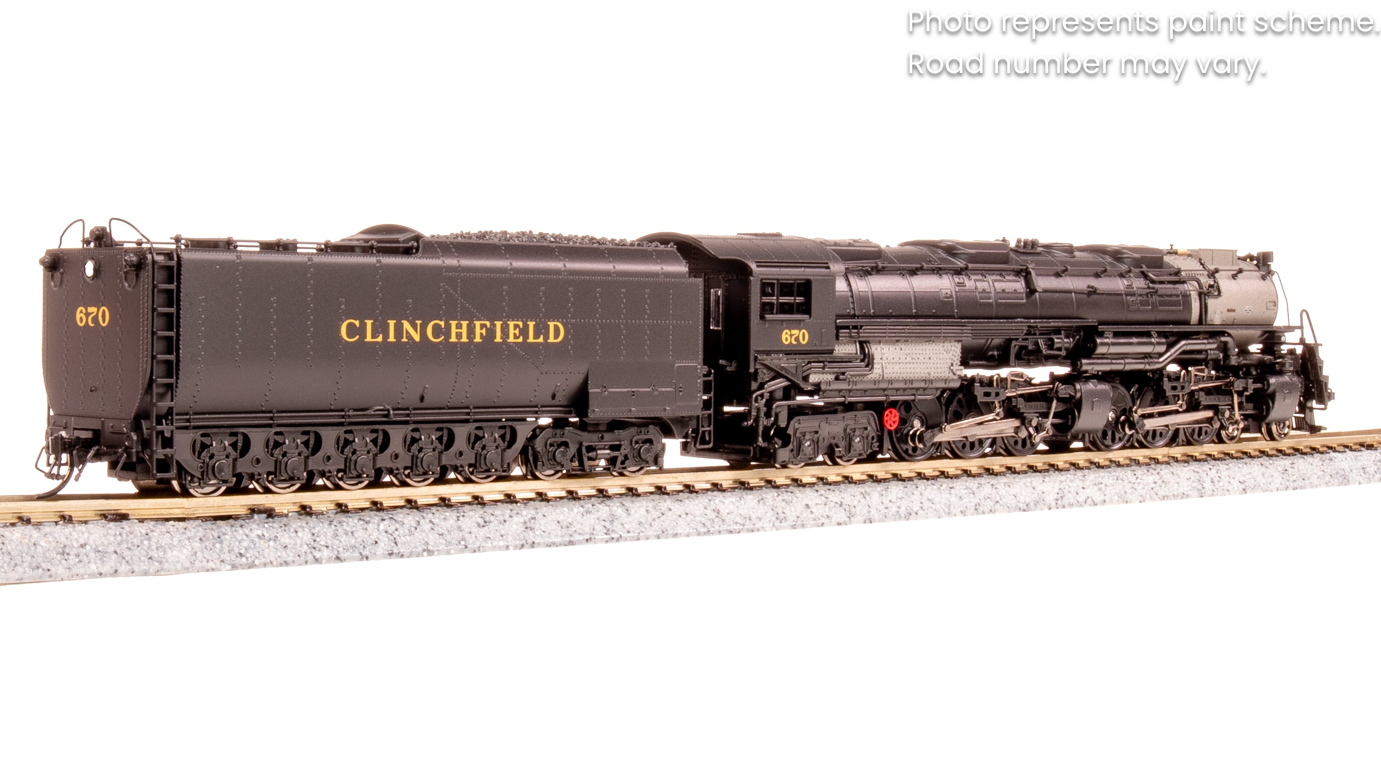 6989 Clinchfield Challenger 4-6-6-4, #670, Black & Graphite, Coal Tender, Paragon4 Sound/DC/DCC, Smoke, N
