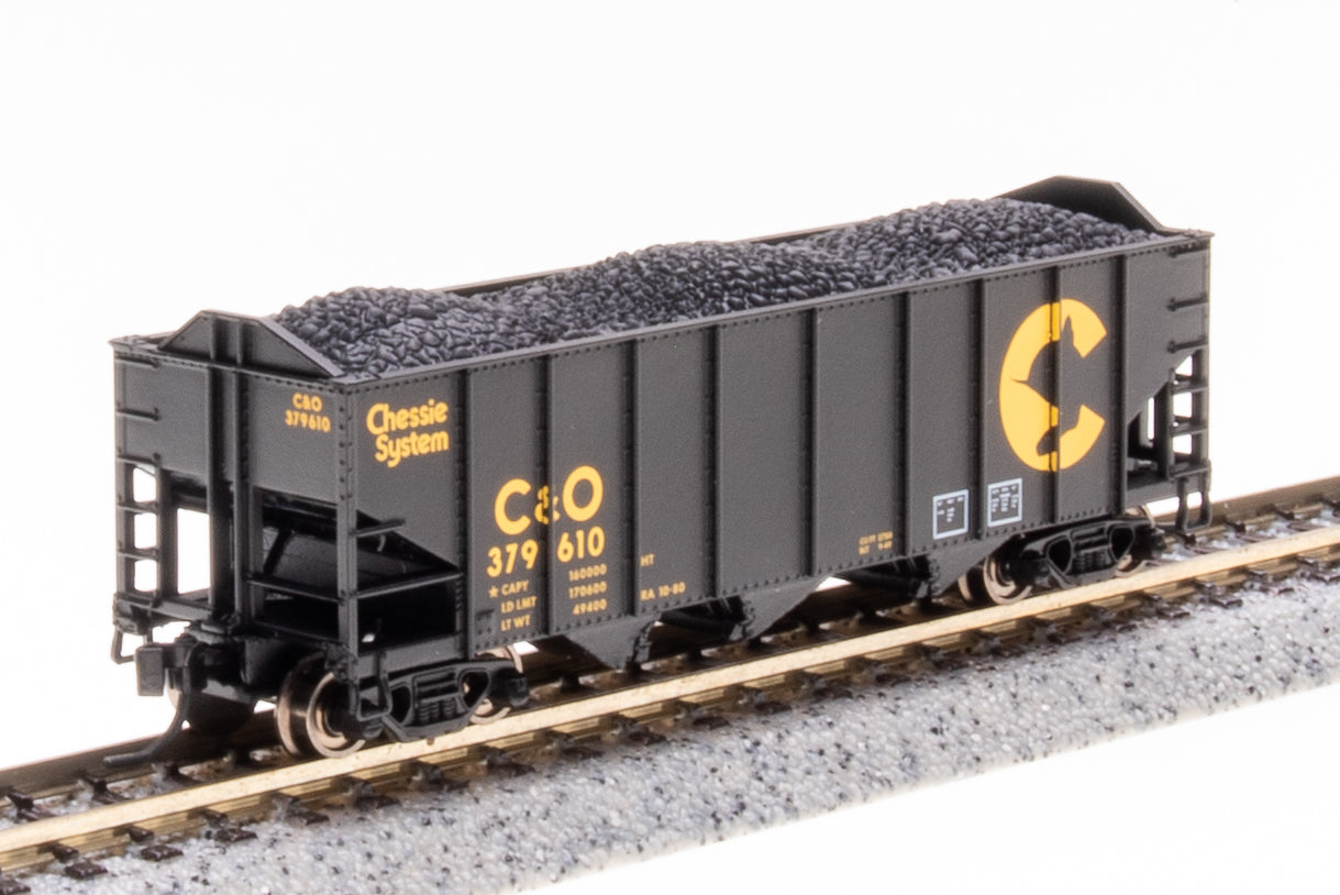 7154 3-Bay Hopper, Chessie System (C&O), Black w/ Yellow, 2-pack A, N Default Title