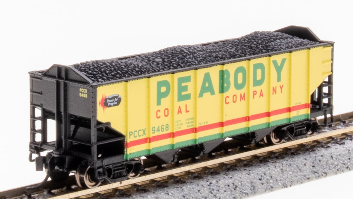 7162 3-Bay Hopper, Peabody Coal, Yellow/Green/Red, 2-pack A, N (Fantasy Paint Scheme) Default Title