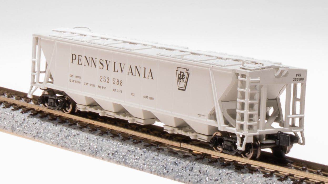 7252 H32 Covered Hopper, PRR, Gray with Black Shadow Keystone, 2-pack A, N Scal Default Title
