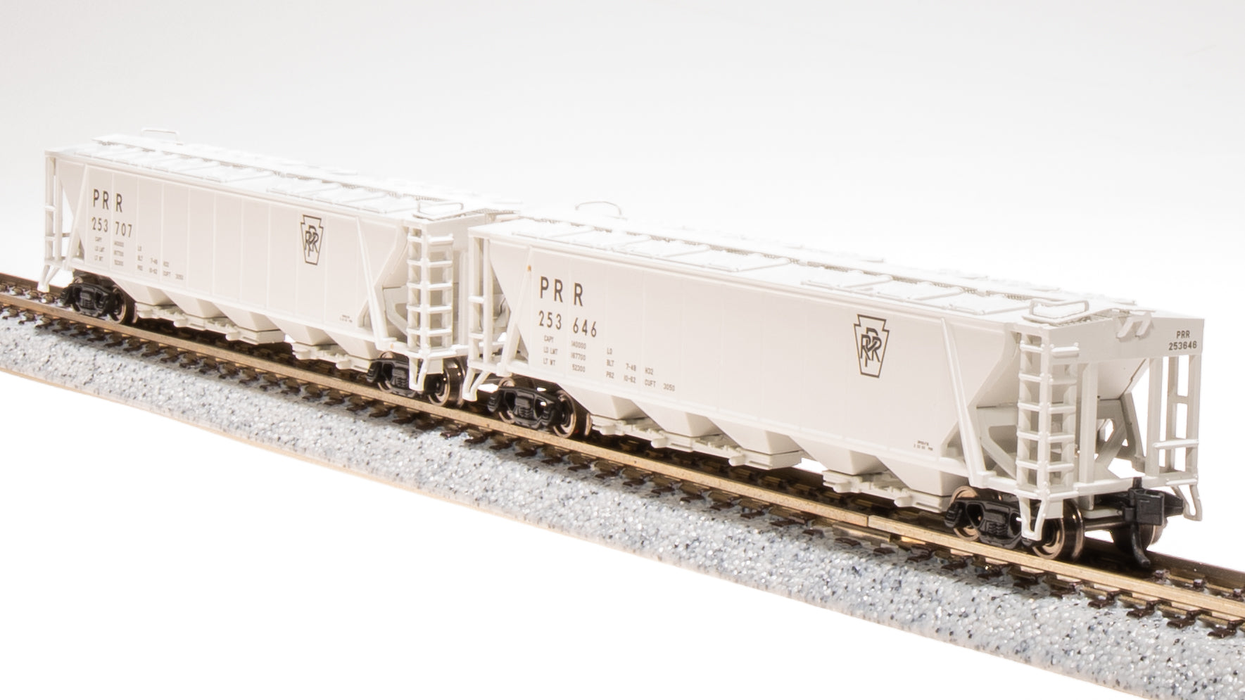 7254 H32 Covered Hopper, PRR, Gray with "PRR" and Black Keystone, 2-pack, N Scale Default Title