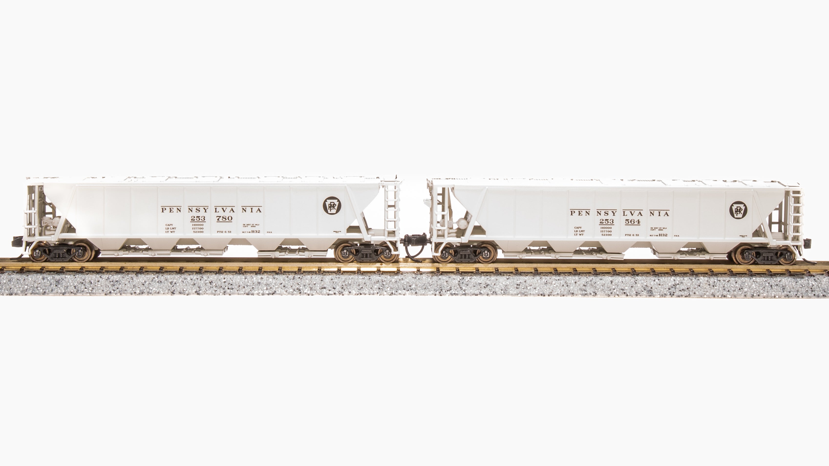 7255 H32 Covered Hopper, PRR, Gray with "PENNSYLVANIA" and Black Circle Keystone, 2-pack, N Scale Default Title