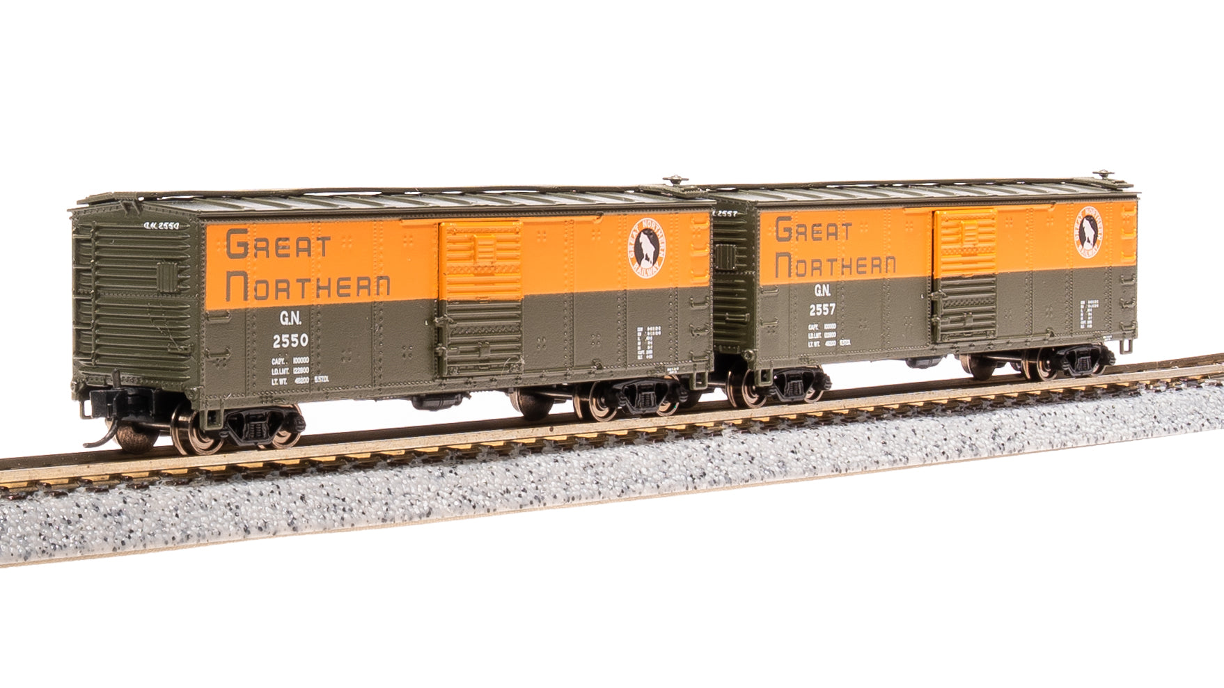 7278 USRA 40' Steel Boxcar, GN, 2-pack , N