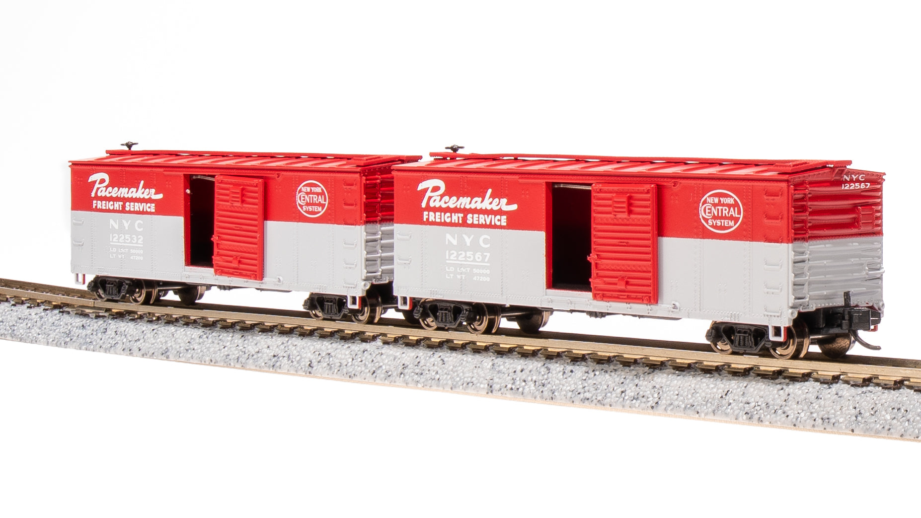 7282 USRA 40' Steel Boxcar, NYC, Pacemaker Red/Gray 2-pack, N Default Title