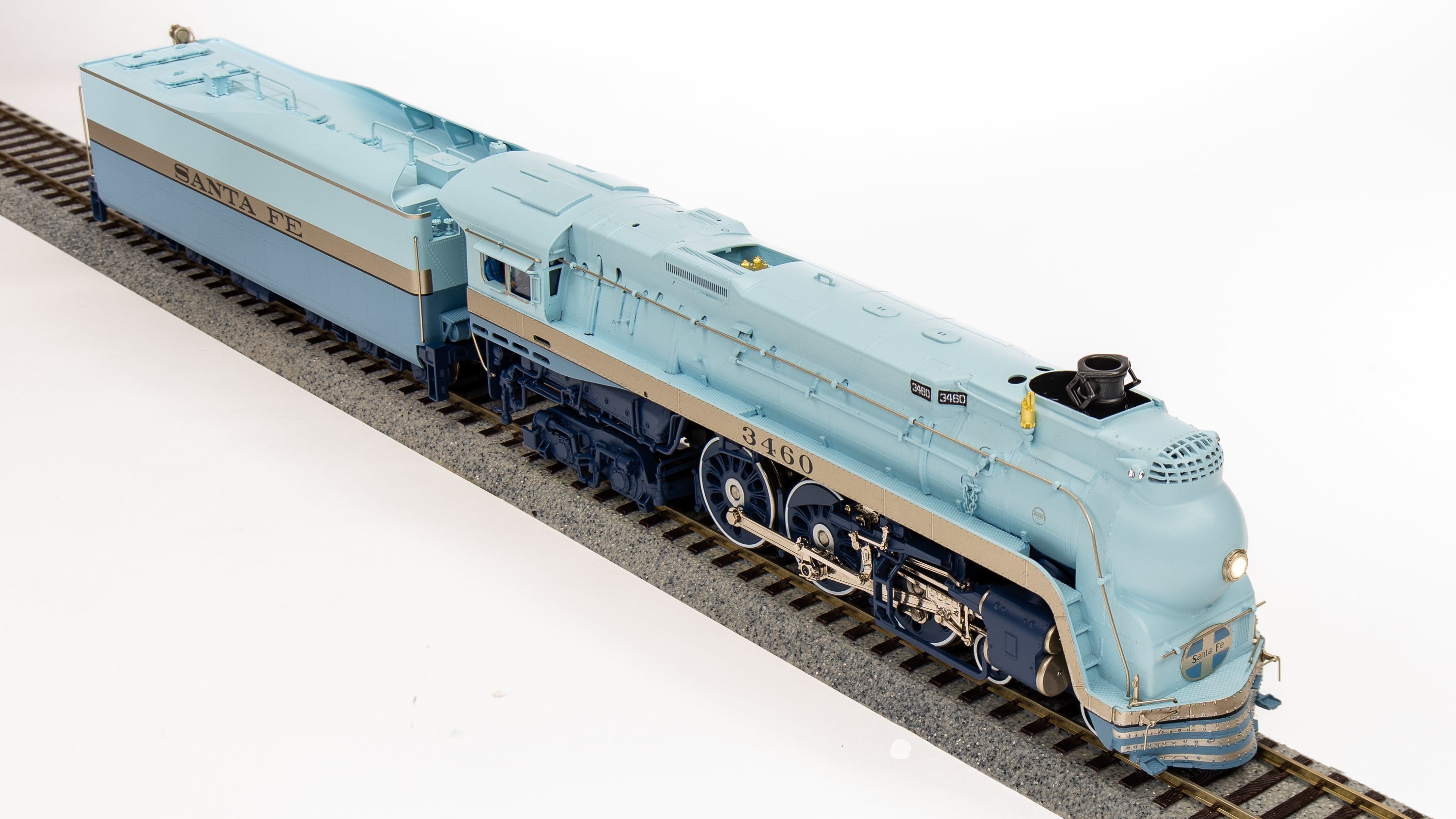 REFURBISHED R7352 ATSF Blue Goose, #3460, Early 1939 Appearance, Paragon4 Sound/DC/DCC, Smoke, HO