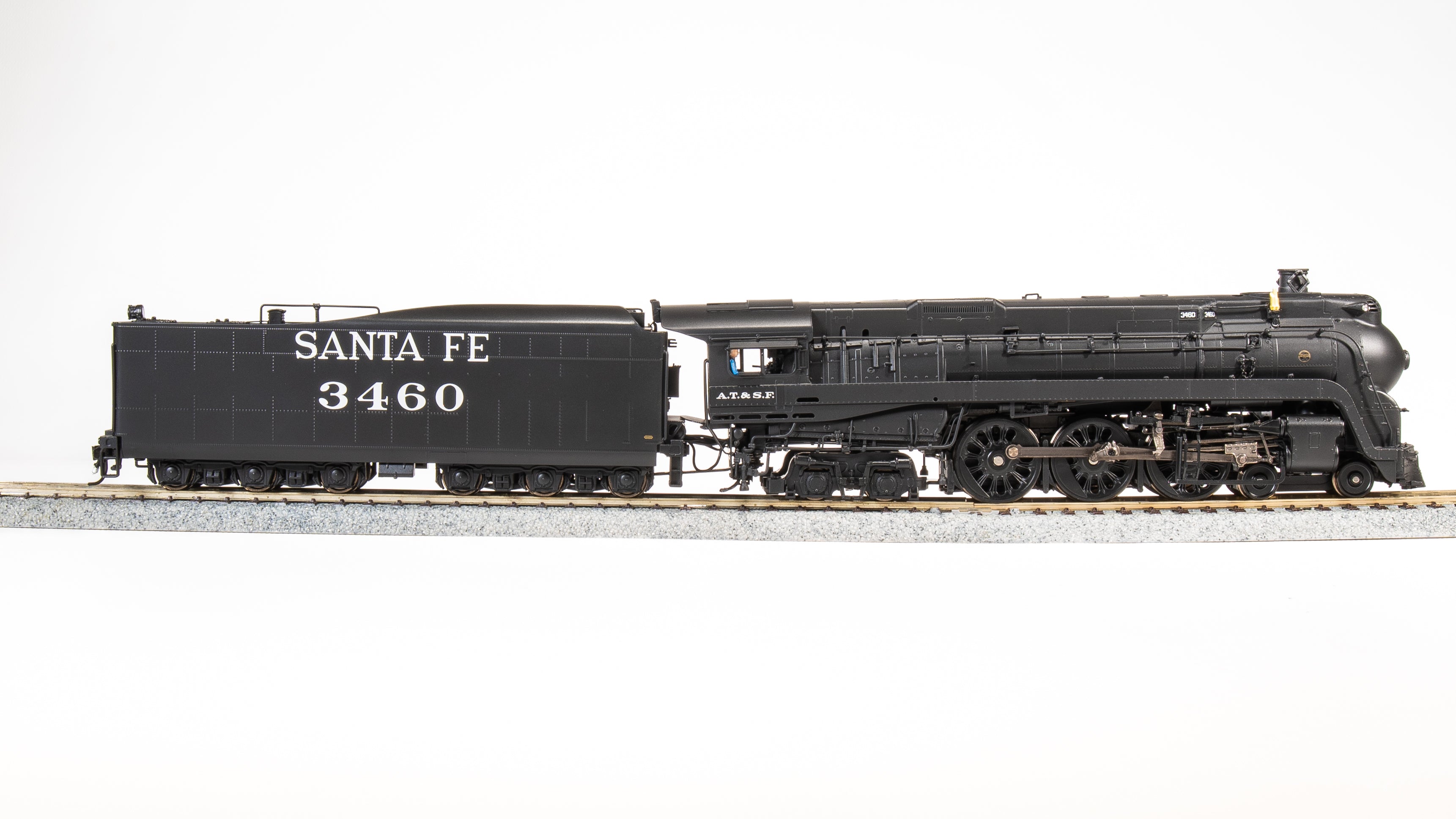 7358 ATSF Blue Goose, #3460, Black w/ Traditional Aluminum Lettering, Paragon4 Sound/DC/DCC, Smoke, HO (FDH Fantasy Paint Scheme) Default Title
