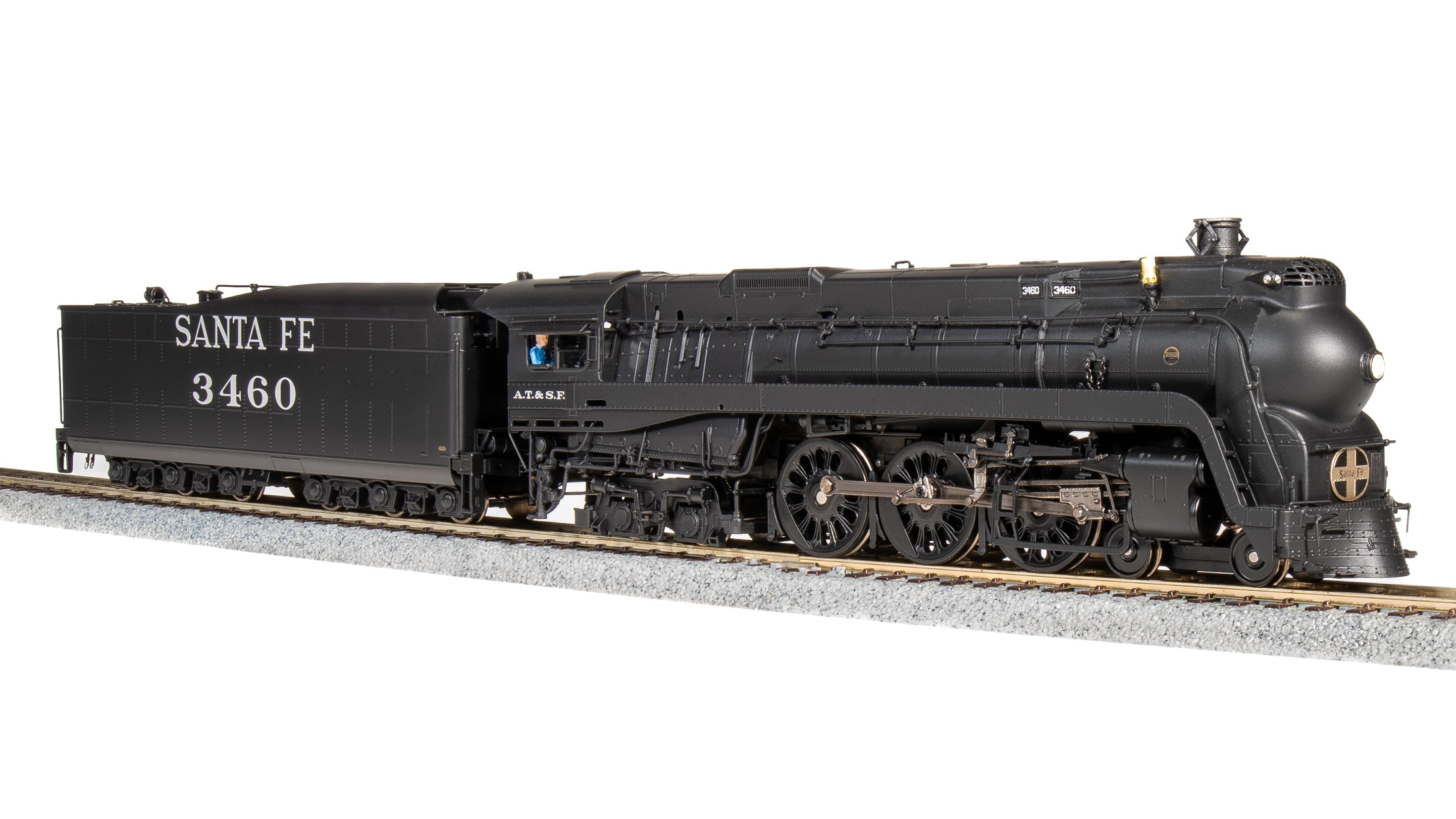 7358 ATSF Blue Goose, #3460, Black w/ Traditional Aluminum Lettering, Paragon4 Sound/DC/DCC, Smoke, HO (FDH Fantasy Paint Scheme) Default Title